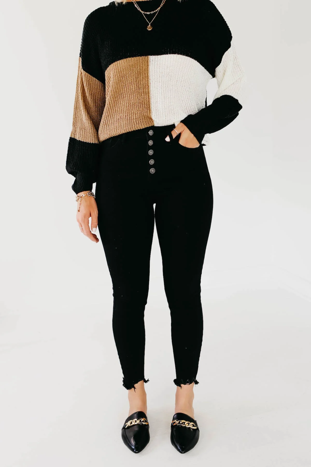 Kan Can 11 Inch High Rise Button Skinny Denim - Image 11