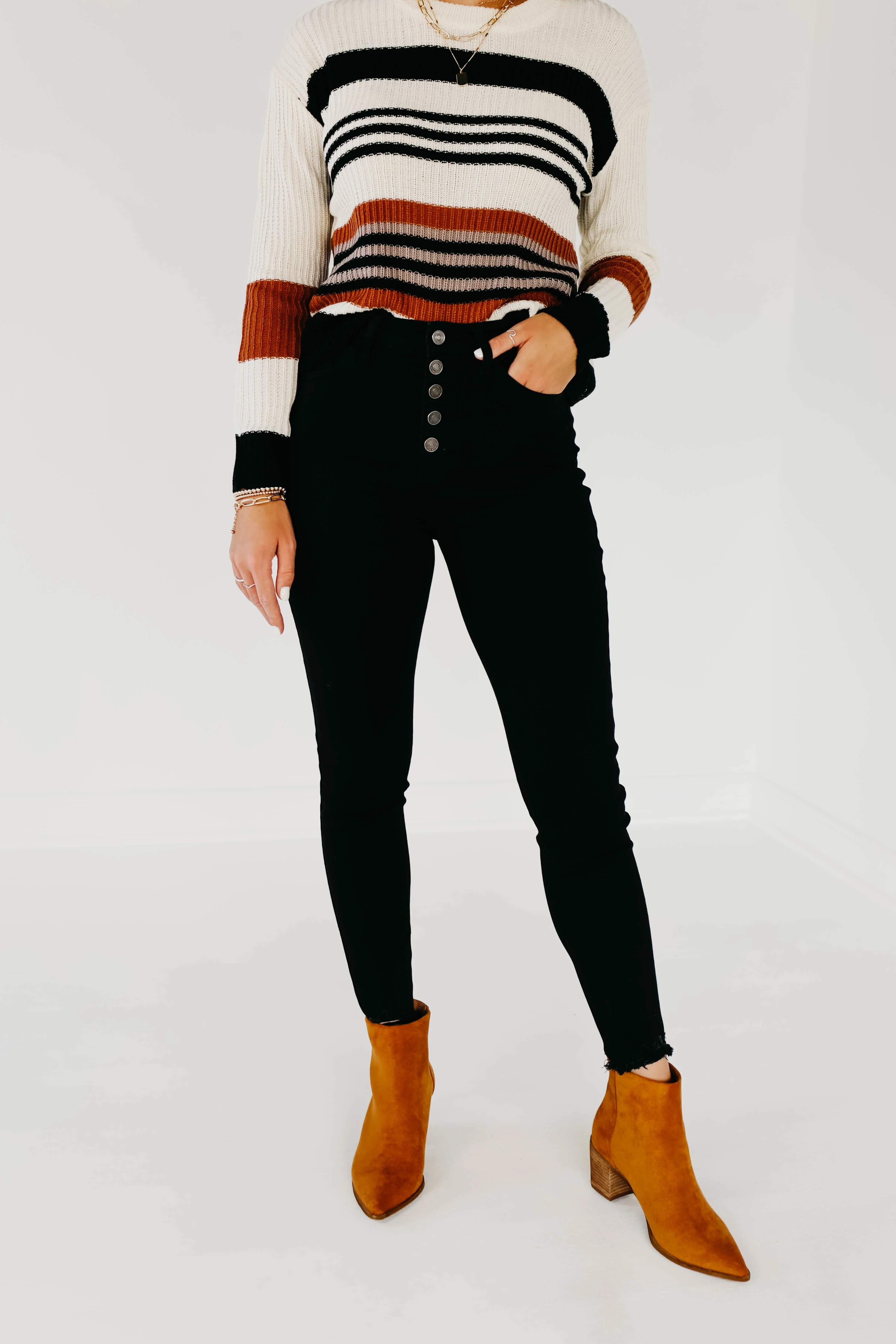Kan Can 11 Inch High Rise Button Skinny Denim - Image 18