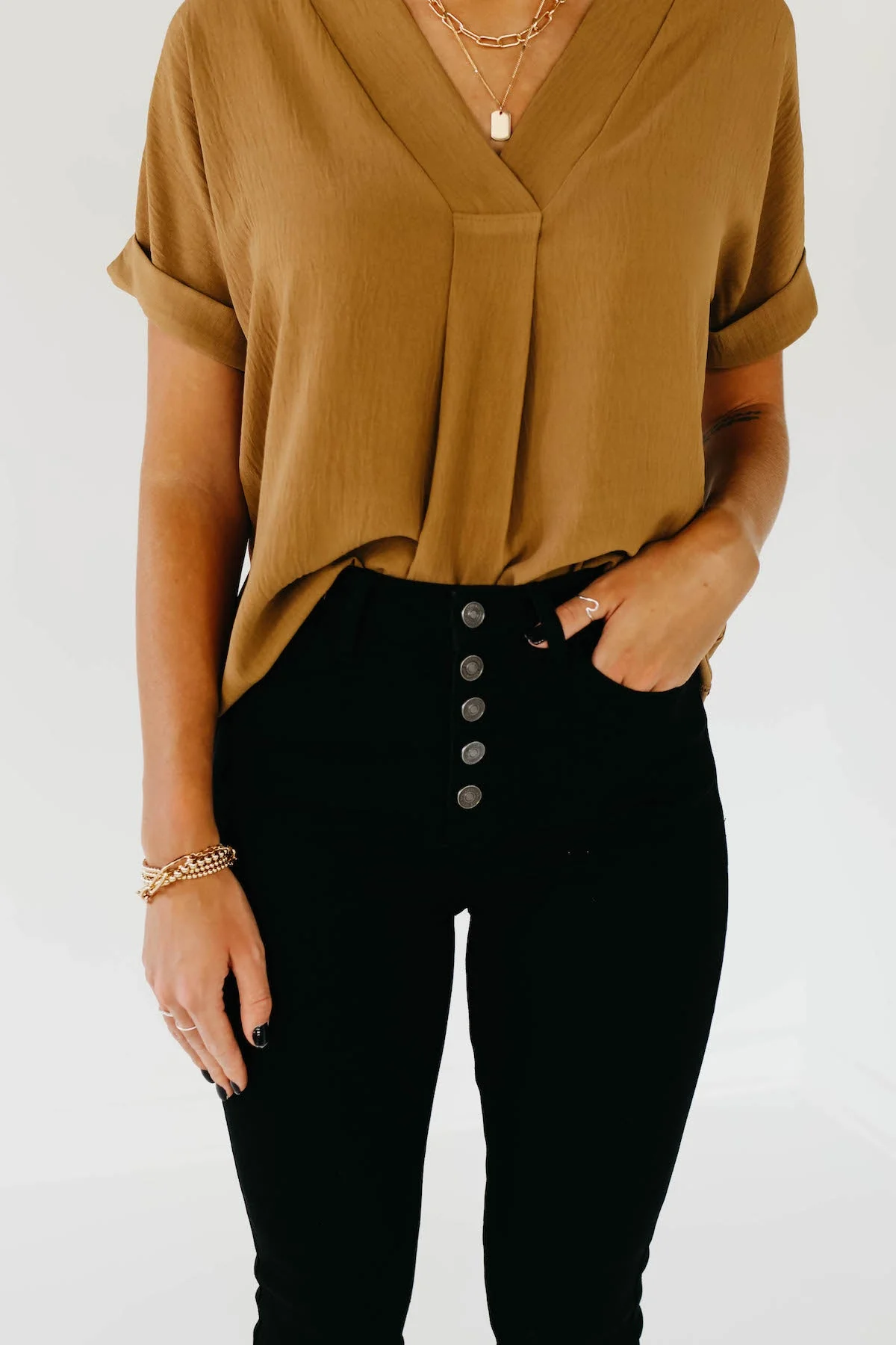 Kan Can 11 Inch High Rise Button Skinny Denim - Image 20