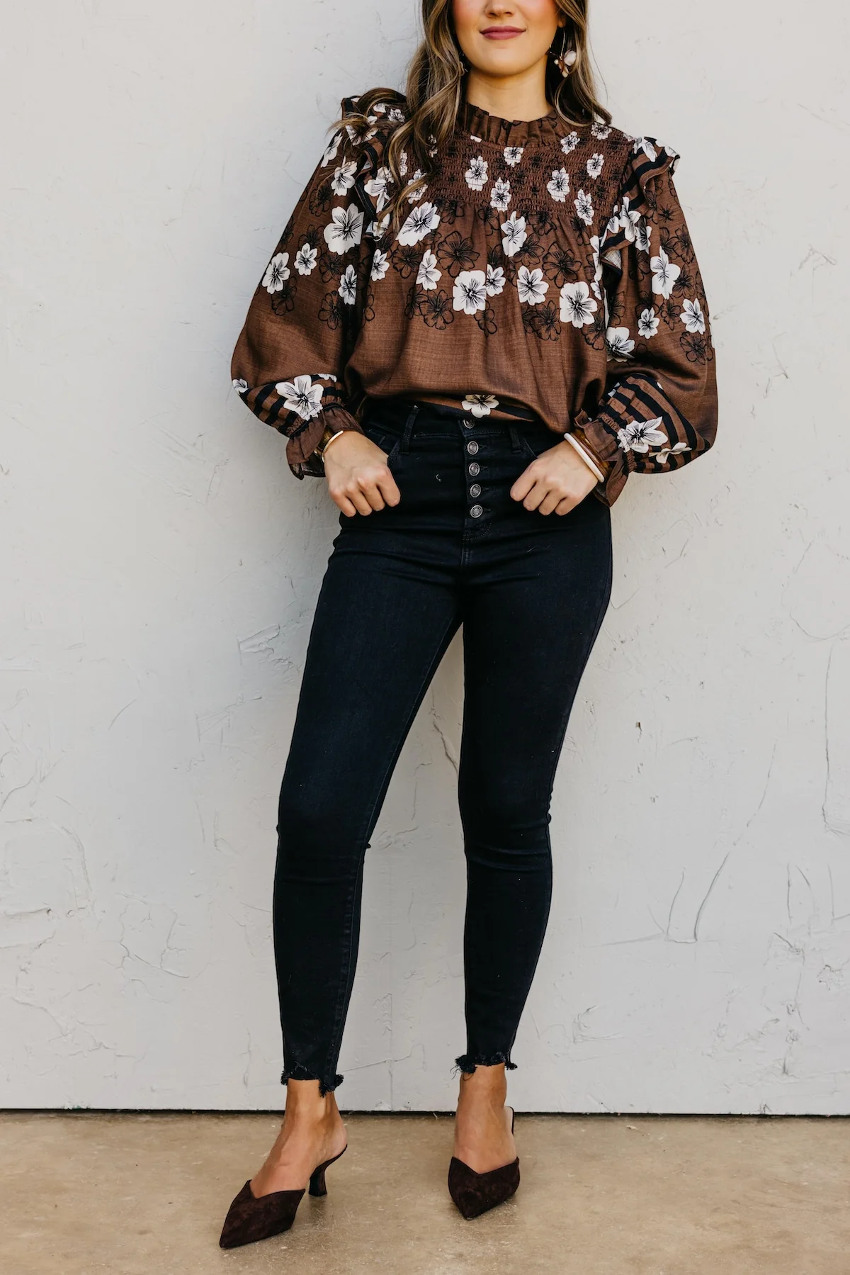 Kan Can 11 Inch High Rise Button Skinny Denim - Image 3