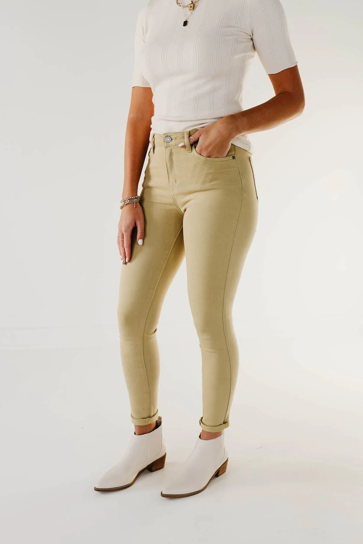 Kan Can Gemma 10 Inch High Rise Skinny - KC7294 Butter - Image 4