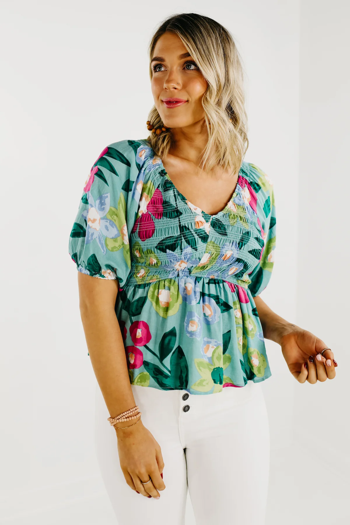 The Amaris Floral Smocked Top - FINAL SALE - Image 5