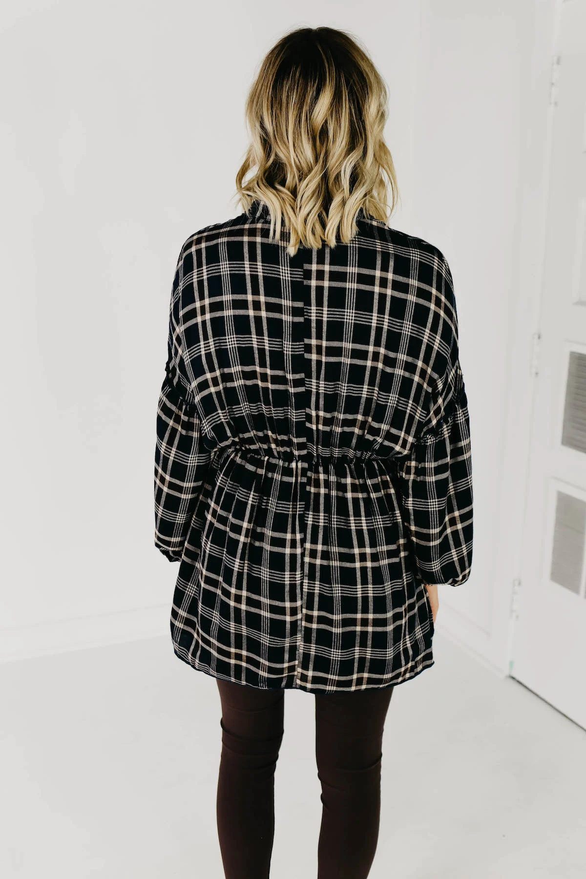 The Brady Plaid Shirt Dress - Navy - Image 10