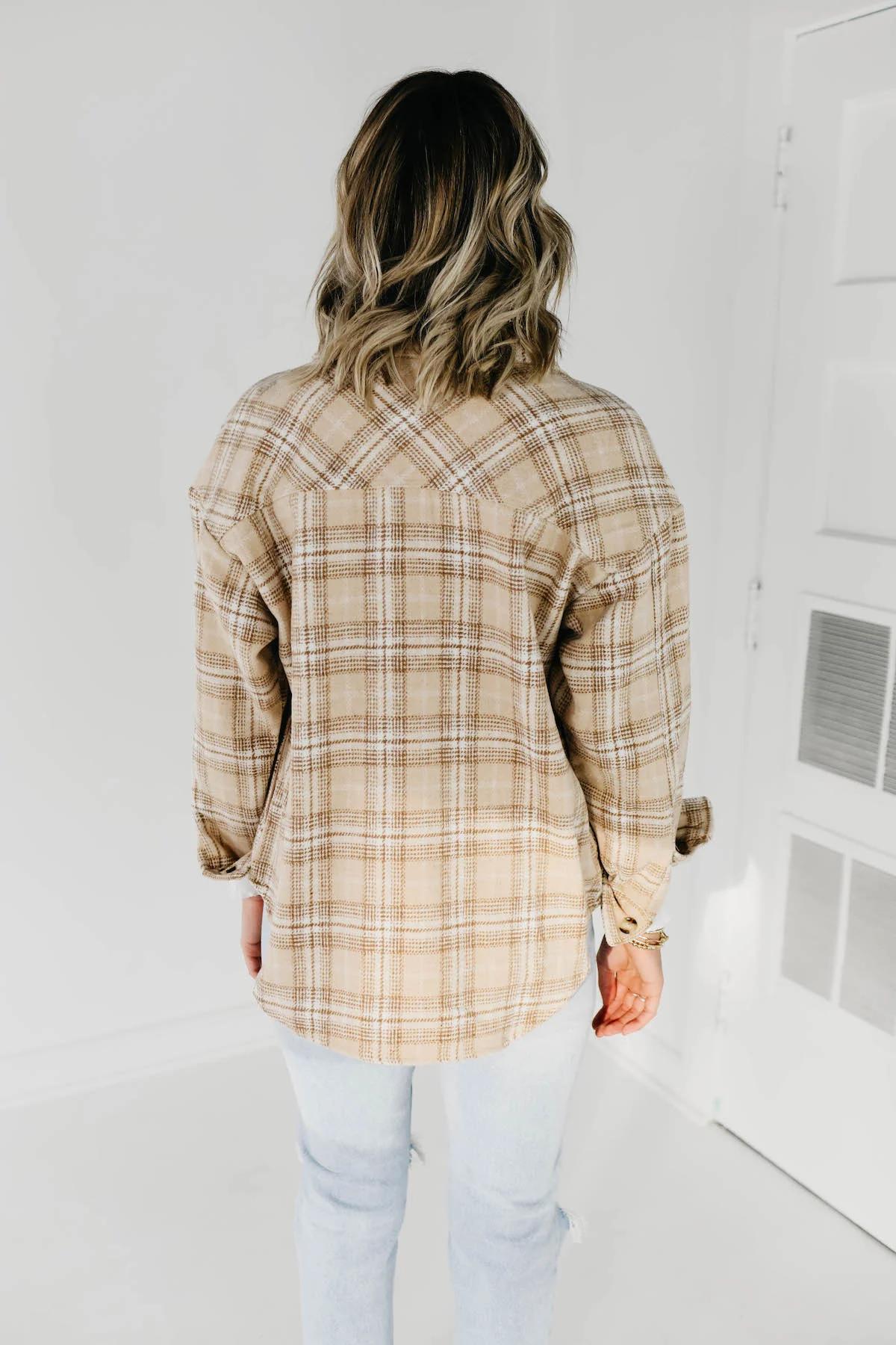 The Charlee Plaid Shacket - Natural - Image 8