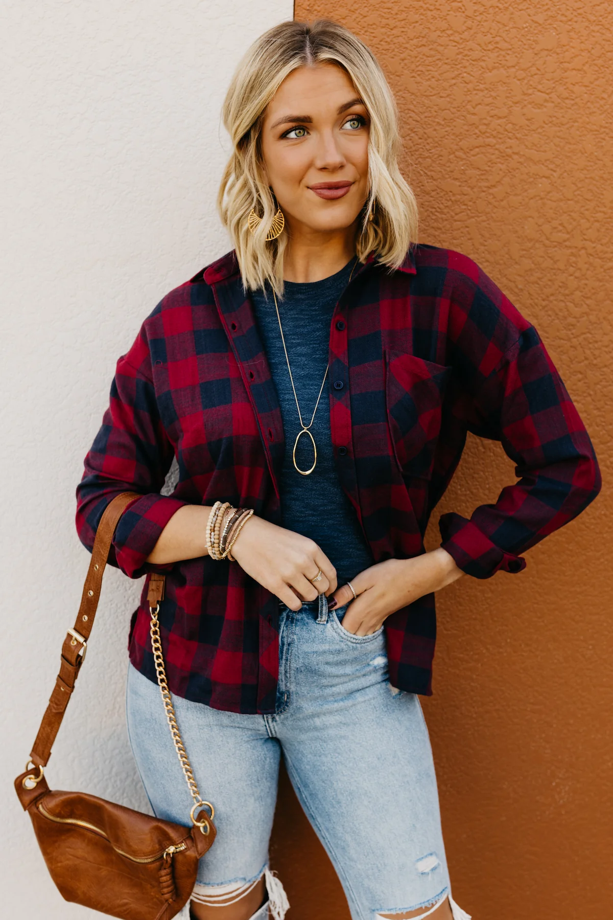 The Colby Oversized Boyfriend Flannel Shirt - FINAL SALE