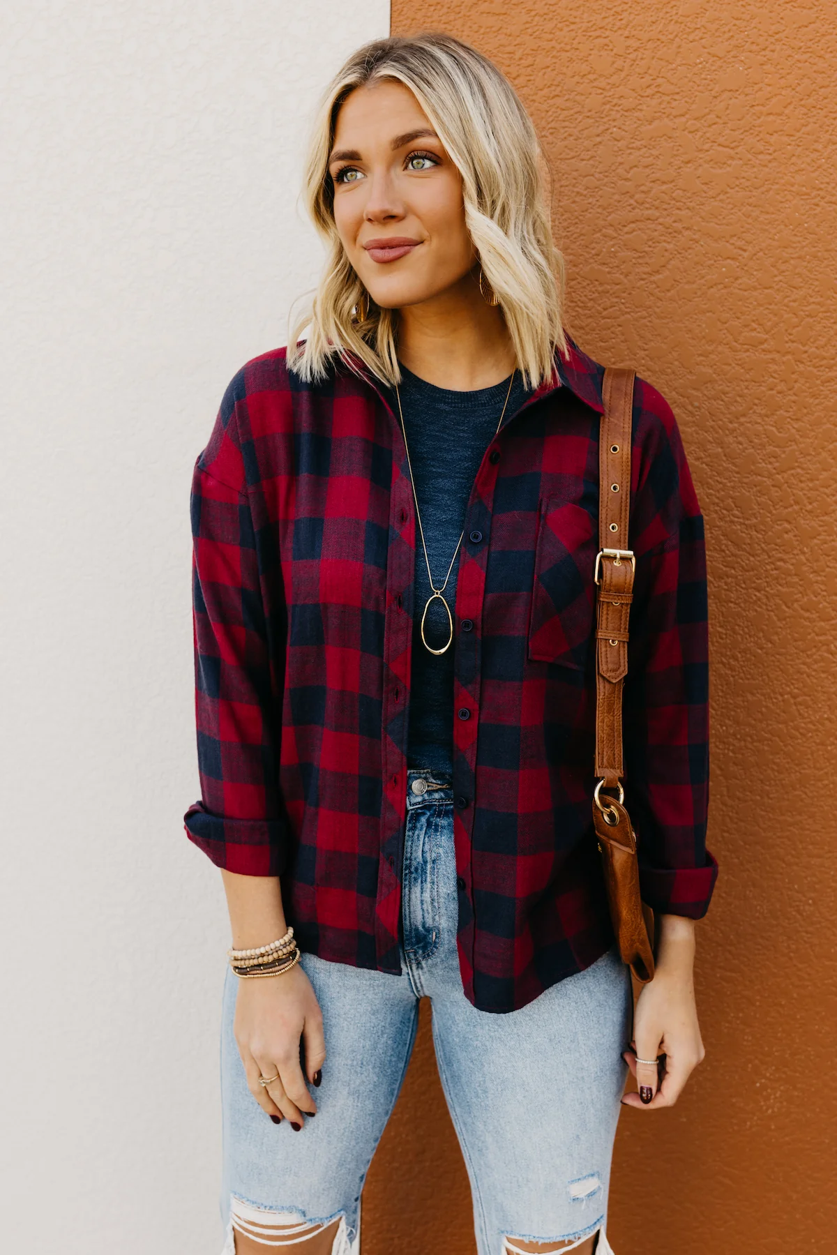 The Colby Oversized Boyfriend Flannel Shirt - FINAL SALE - Image 2