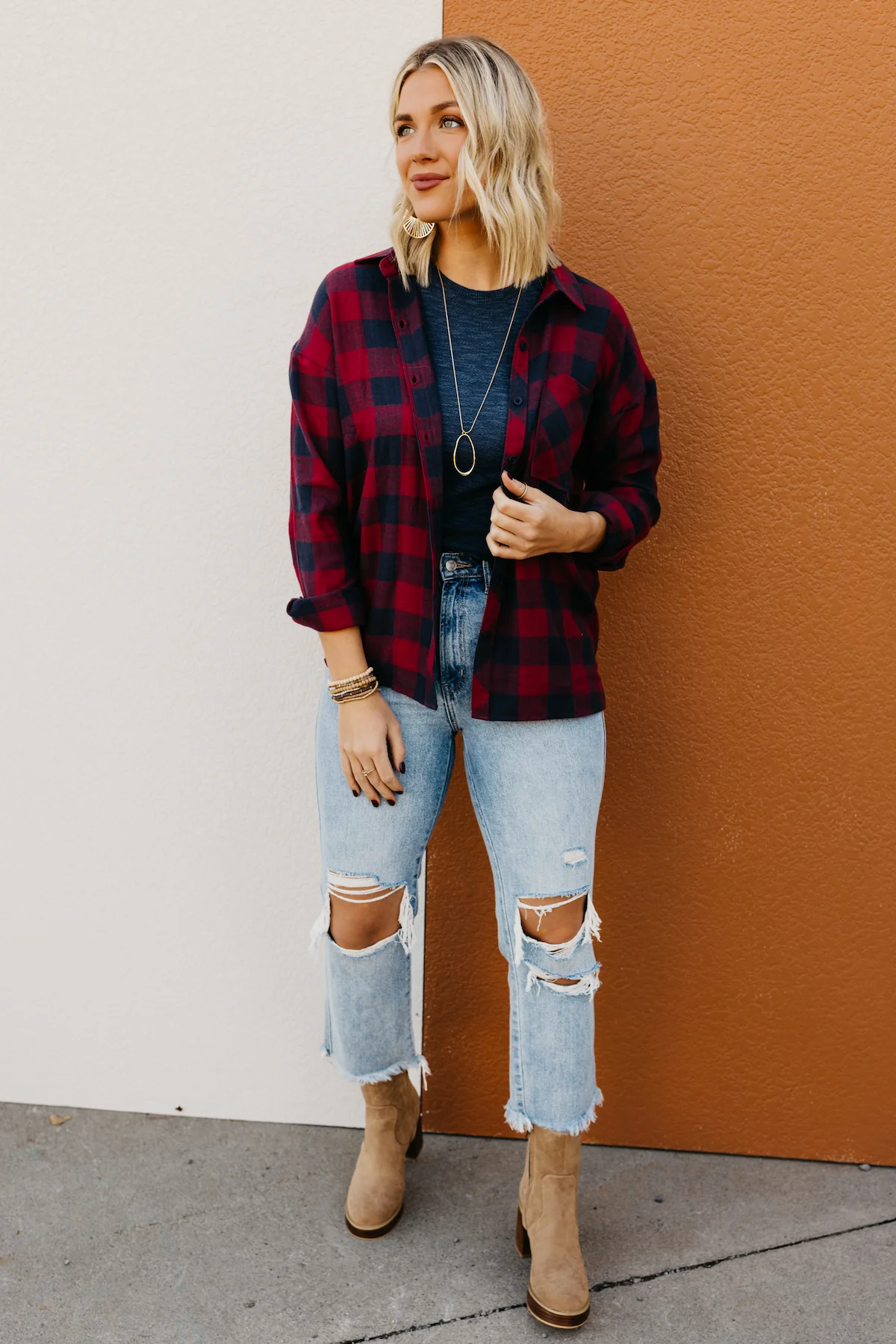 The Colby Oversized Boyfriend Flannel Shirt - FINAL SALE - Image 3