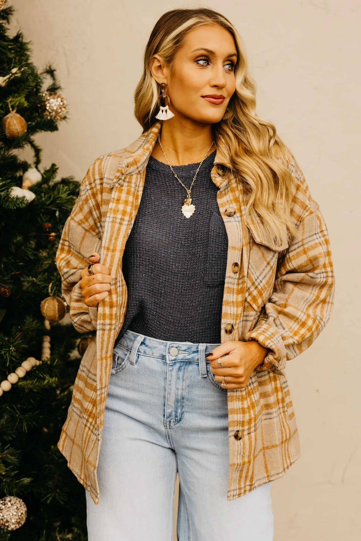 The Destiny Plaid Button Down Shacket - Image 9