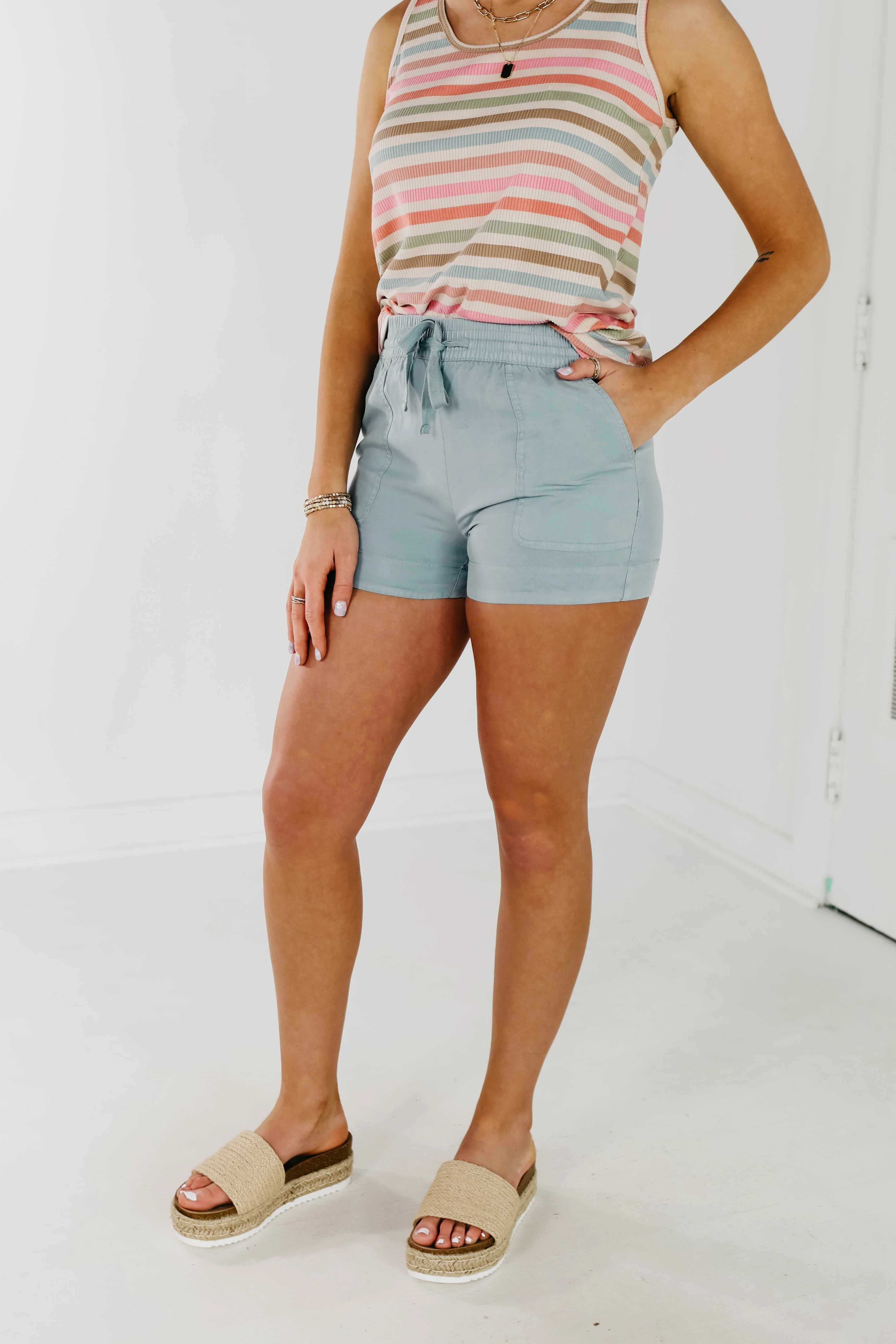 The Flora Tie Waist Tencel Shorts - Image 4