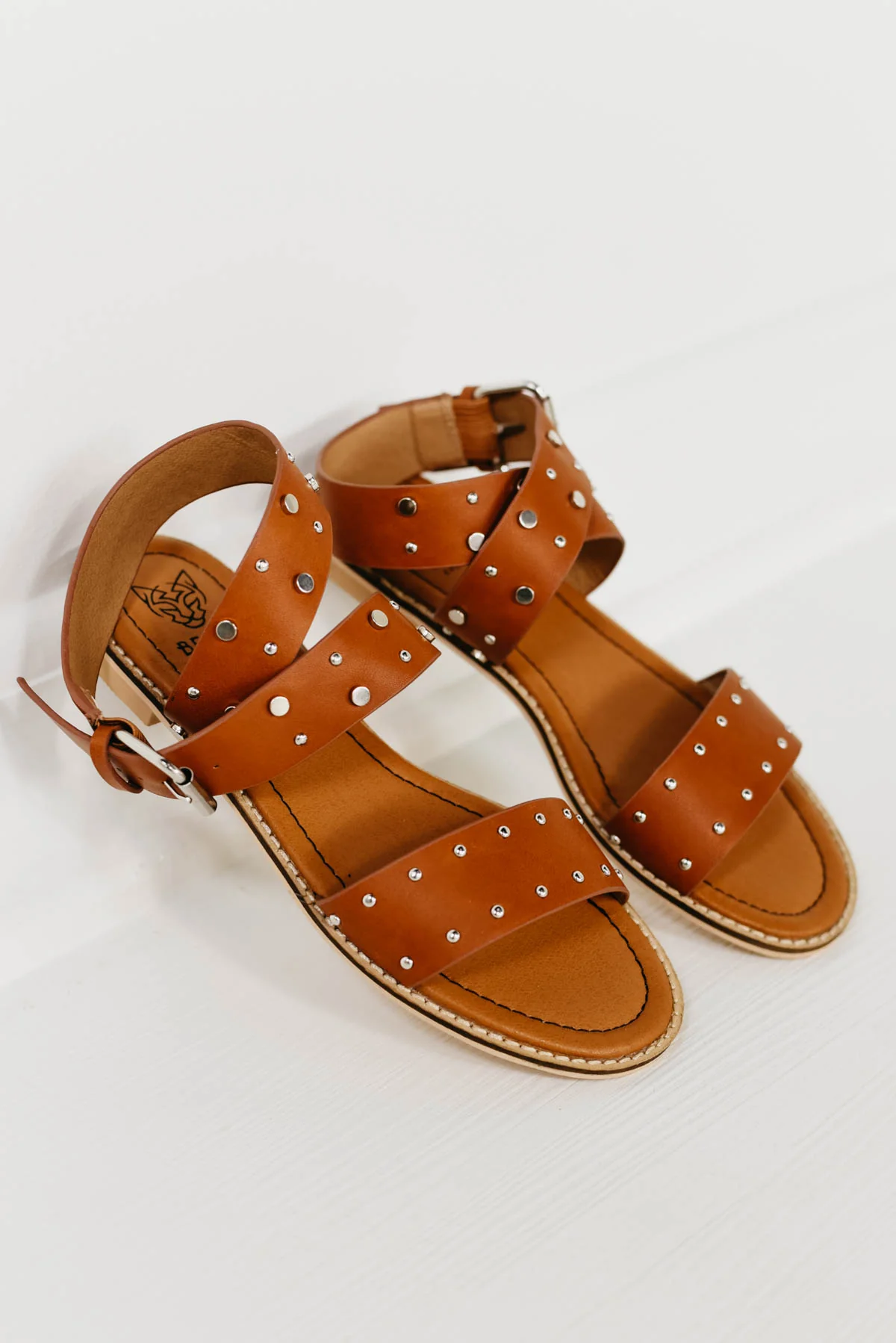 The Jenna Studded Sandal - Camel - Image 3