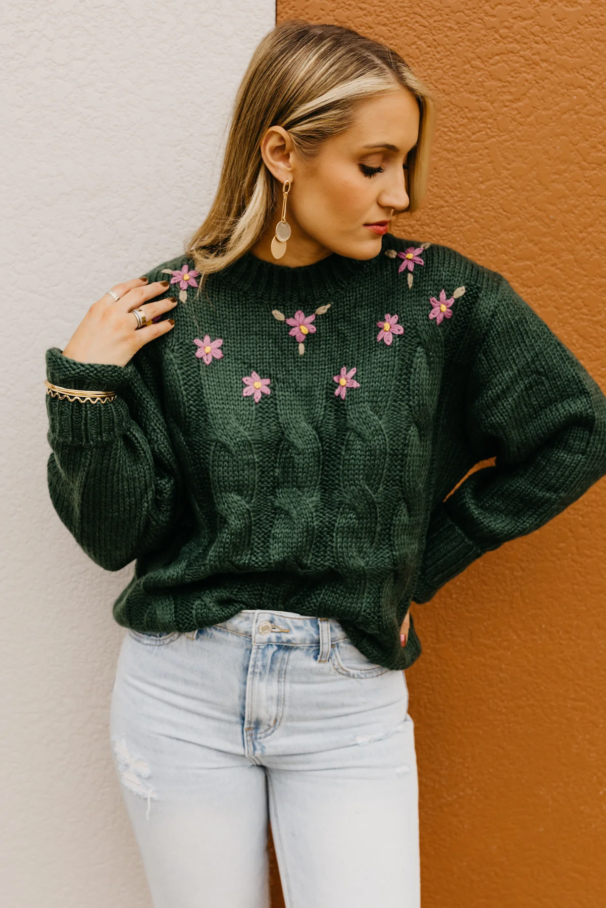 The Nancy Floral Cable Knit Sweater - FINAL SALE - Image 10
