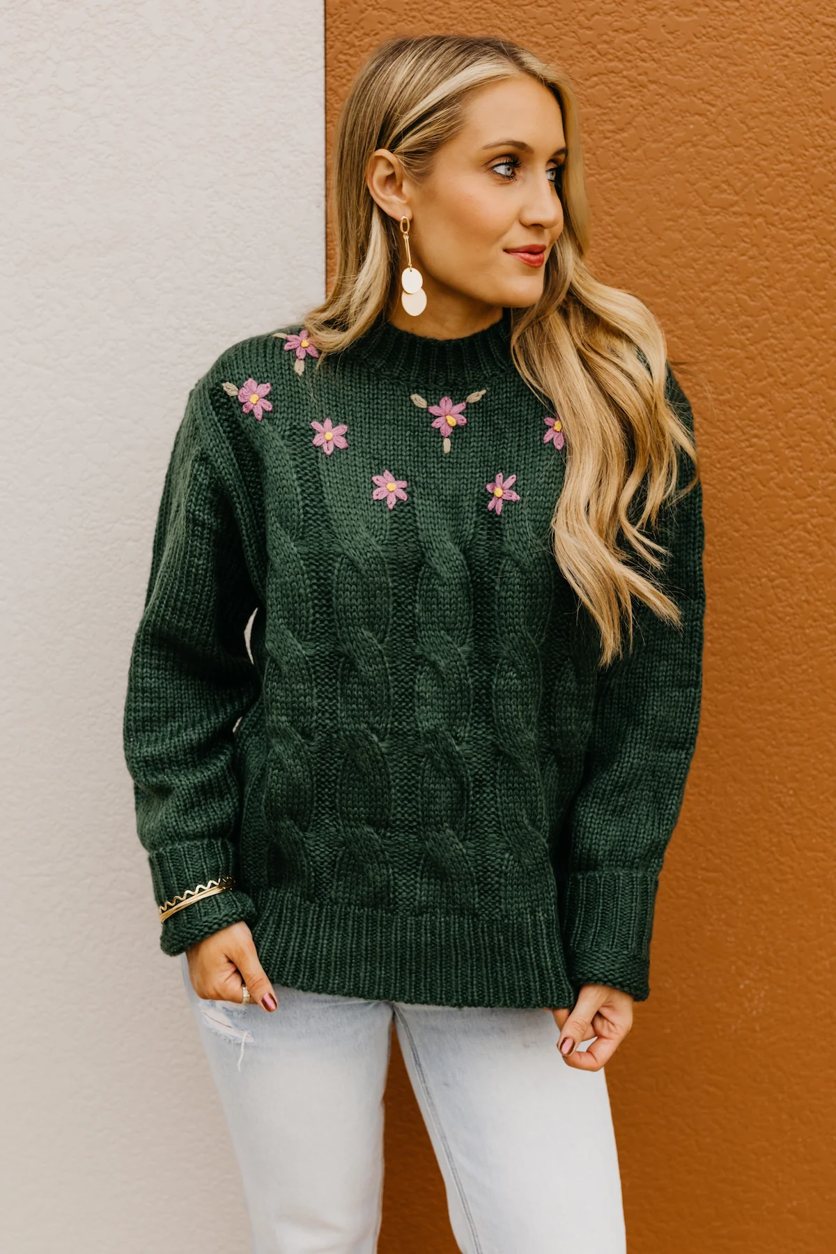 The Nancy Floral Cable Knit Sweater - FINAL SALE - Image 11