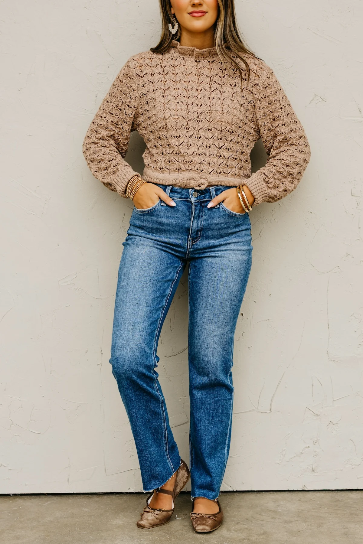 Flying Monkey | High Rise Clean Cut Raw Hem Straight Denim - Image 3