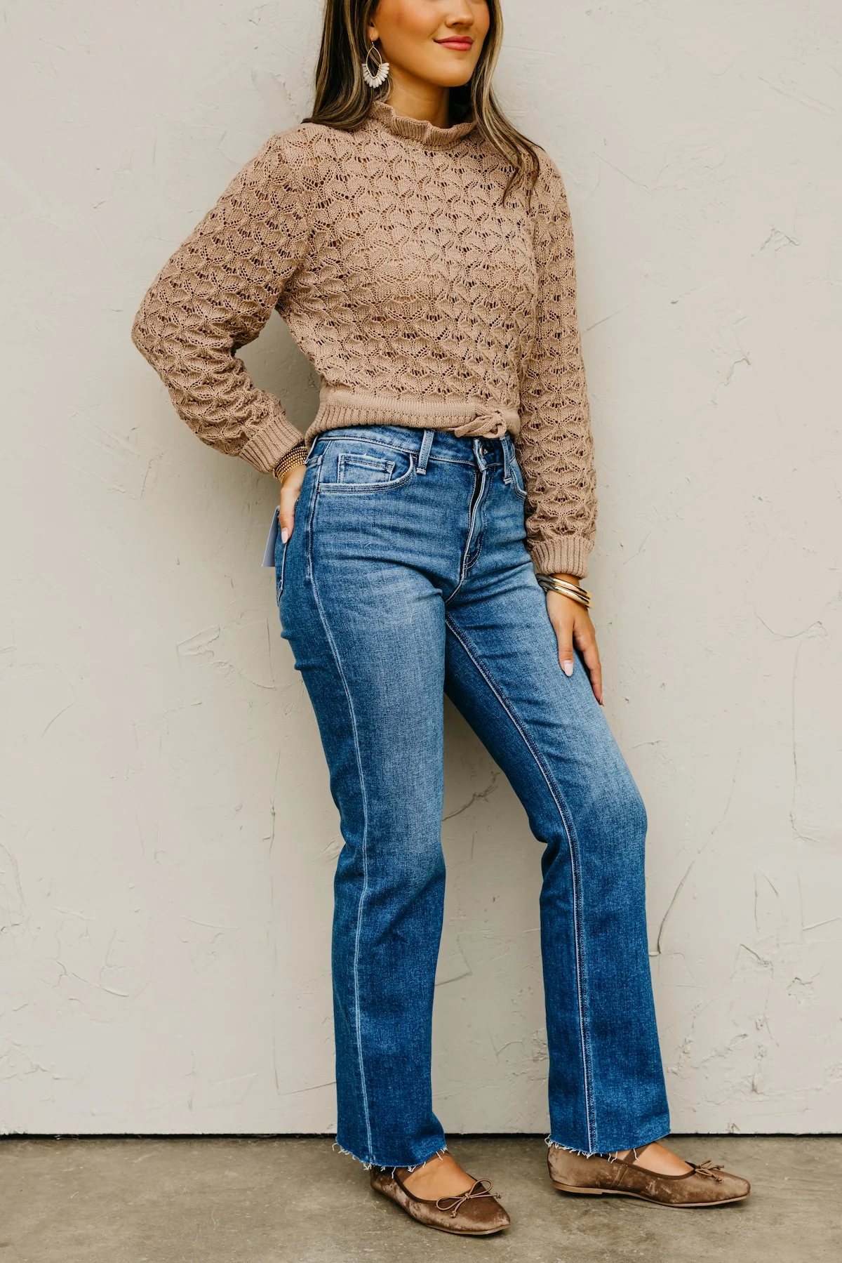 Flying Monkey | High Rise Clean Cut Raw Hem Straight Denim - Image 4