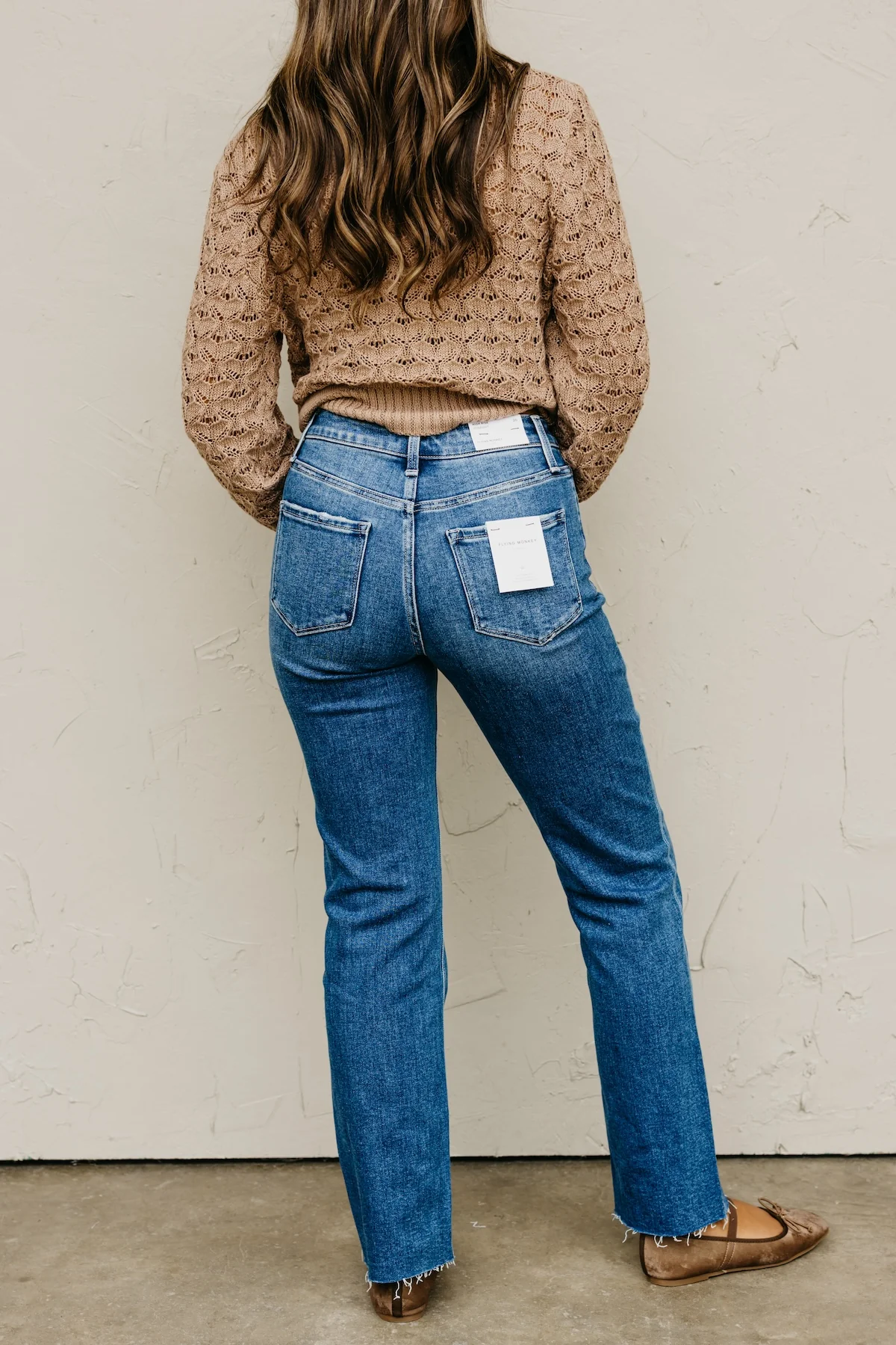 Flying Monkey | High Rise Clean Cut Raw Hem Straight Denim - Image 5