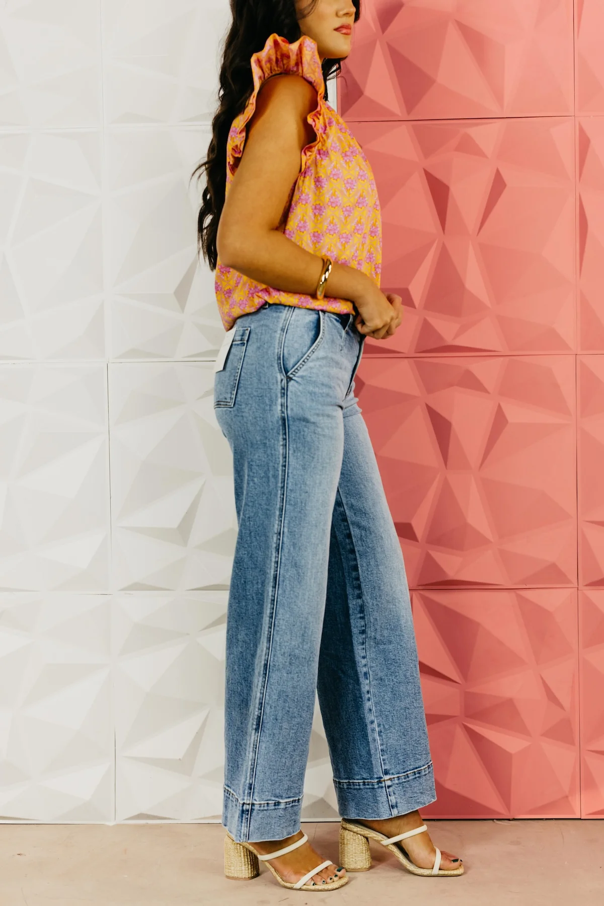 Flying Monkey | Mid Rise Wide With Trouser Hem Denim - Image 5