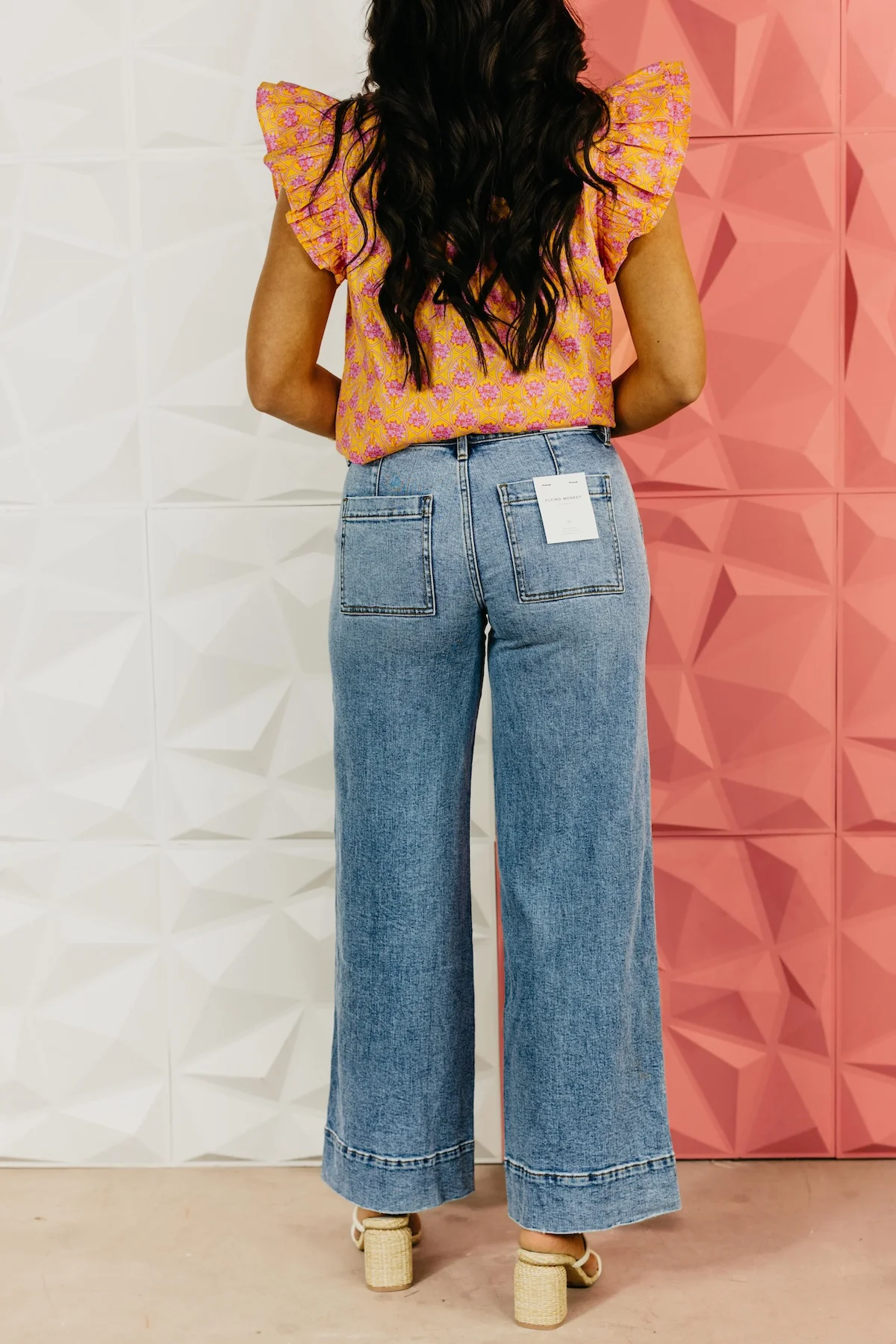 Flying Monkey | Mid Rise Wide With Trouser Hem Denim - Image 6