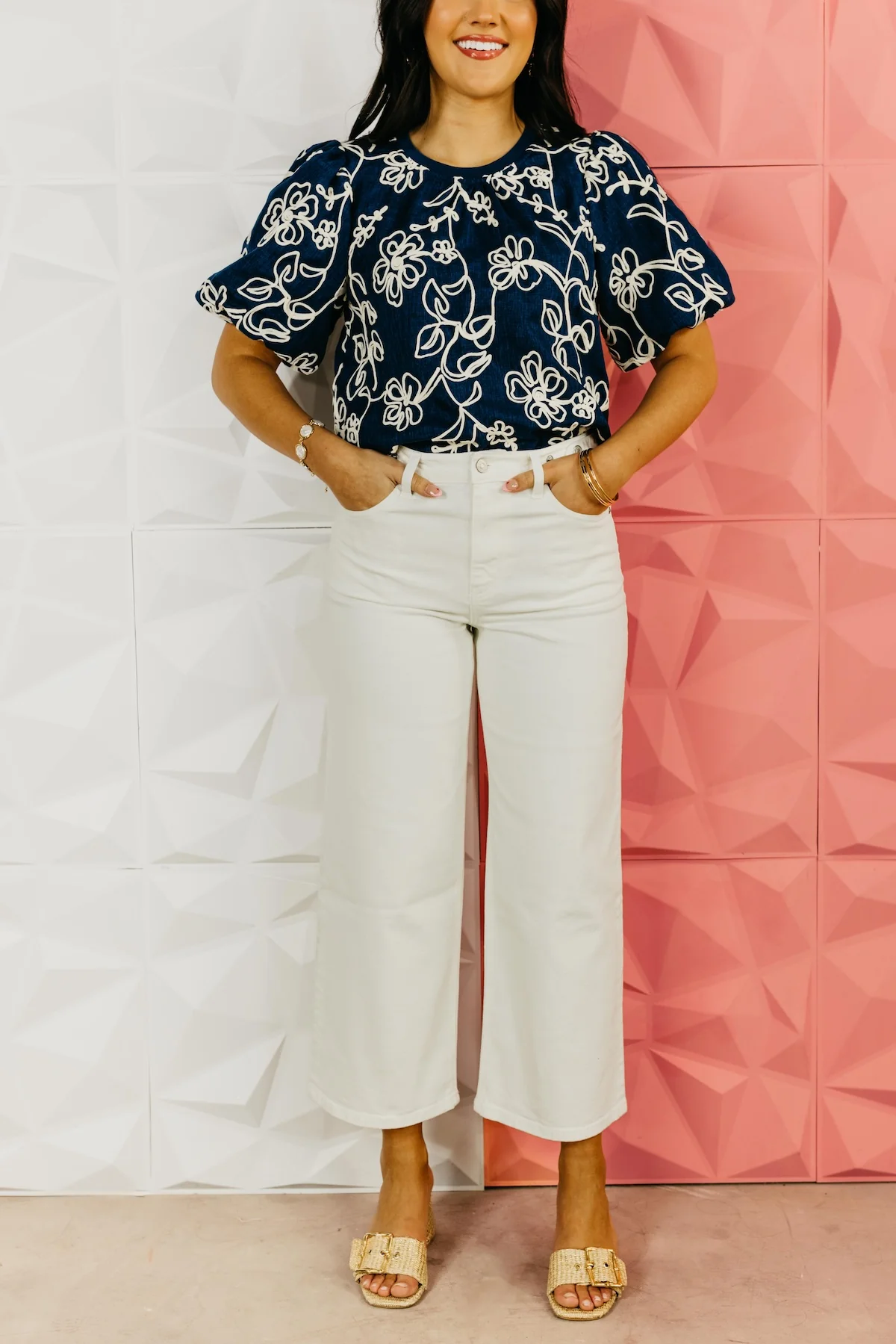 Kan Can Denim | Cream Cropped Wide Leg Tab Denim - Image 5
