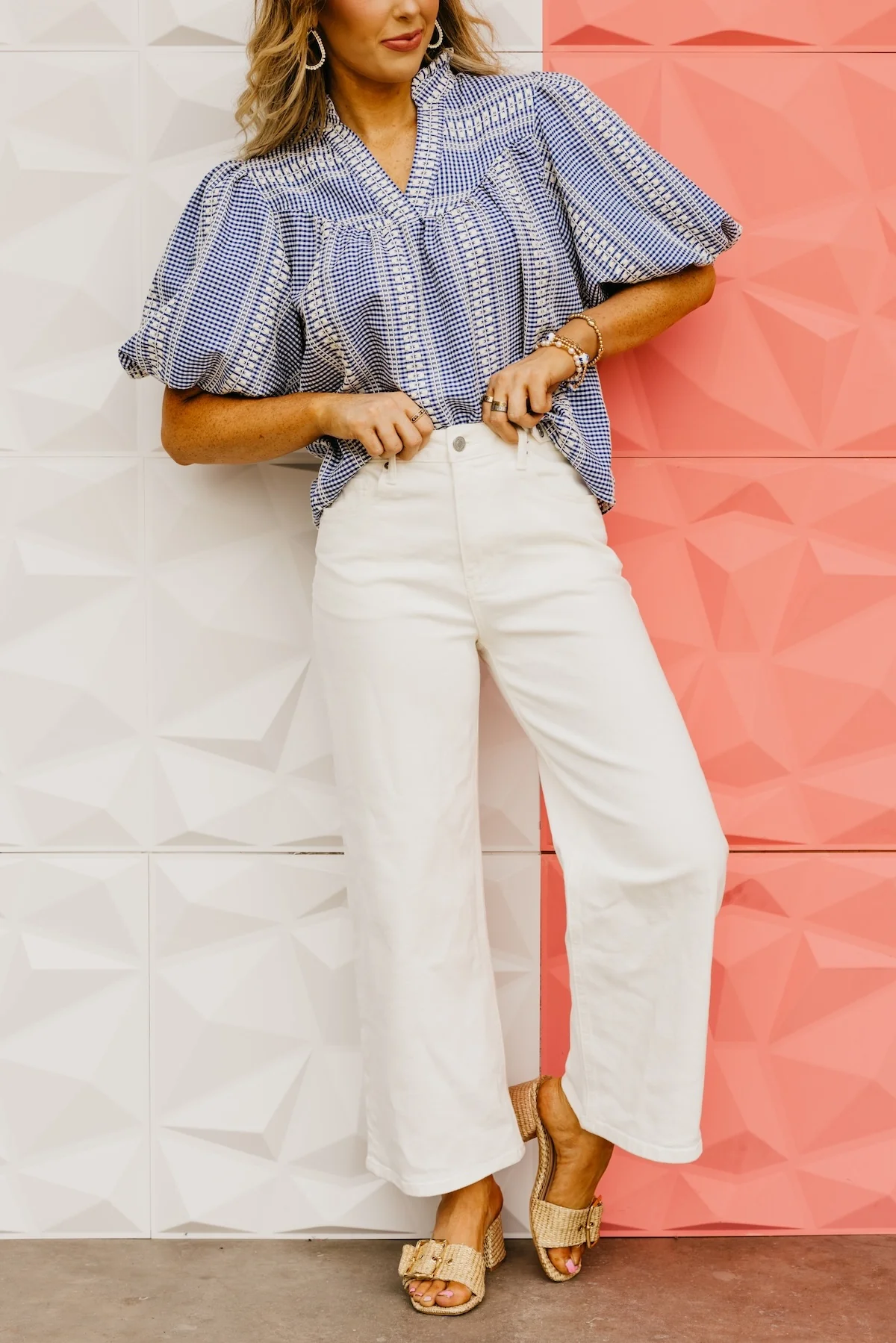 Kan Can Denim | Cream Cropped Wide Leg Tab Denim - Image 7
