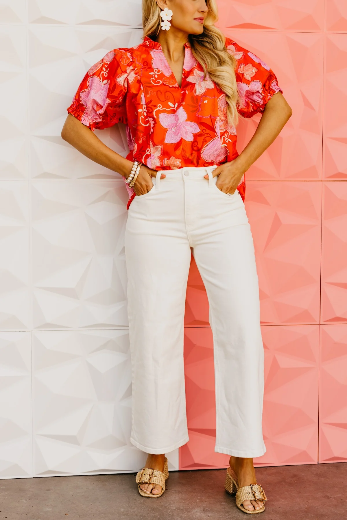 Kan Can Denim | Cream Cropped Wide Leg Tab Denim - Image 9
