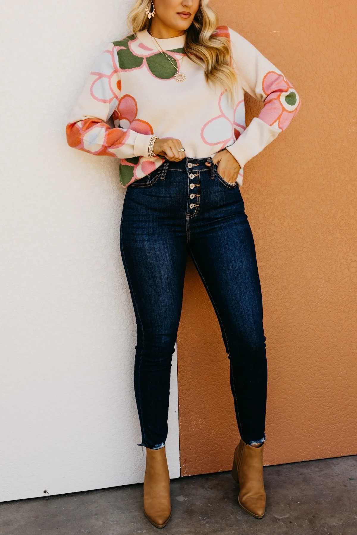 Kan Can 11 inch Button Front Dark Skinny Denim - Image 12