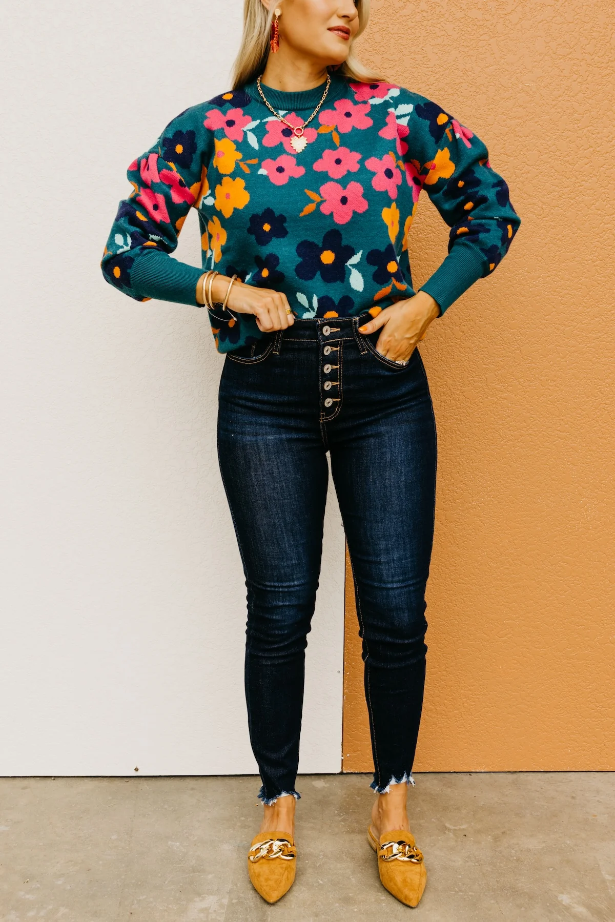 Kan Can 11 inch Button Front Dark Skinny Denim - Image 13