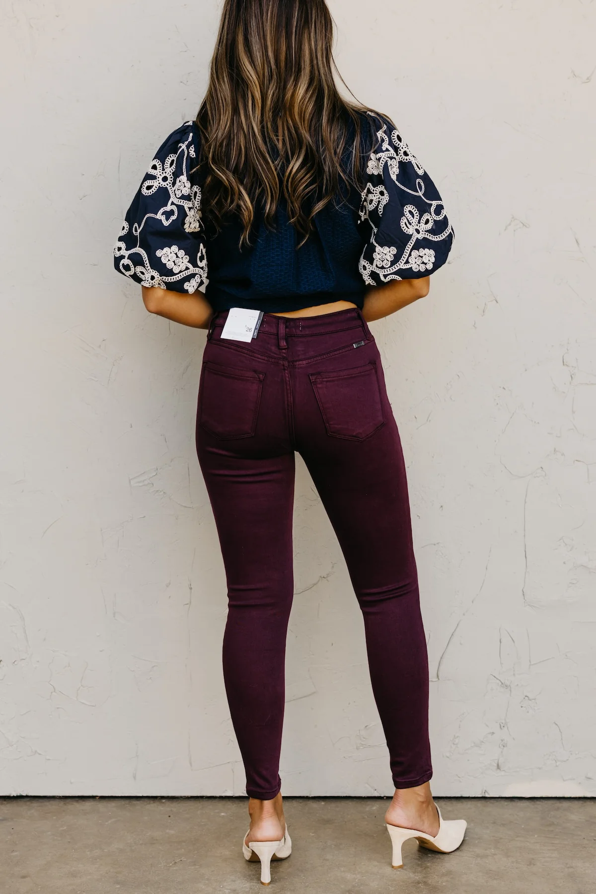 Kan Can 10 Inch High Rise Button Front Skinny Denim - Image 4