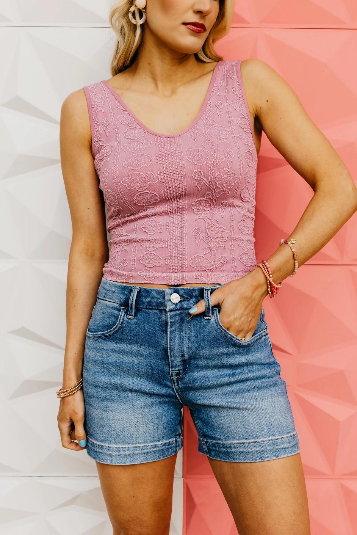 Risen Denim | Cuffed Hem Shorts