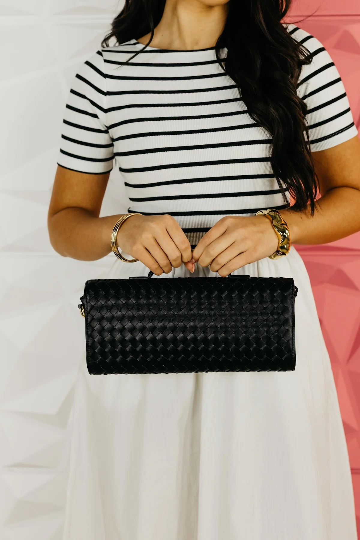 The Aaliyah Woven Faux Leather Bag - Image 3