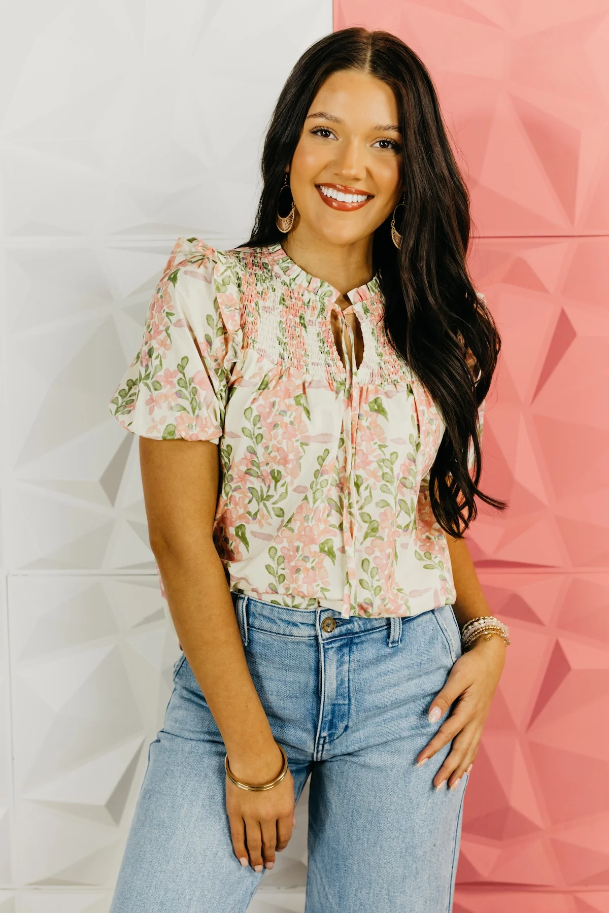 The Abel Floral Smocked Top - Image 5