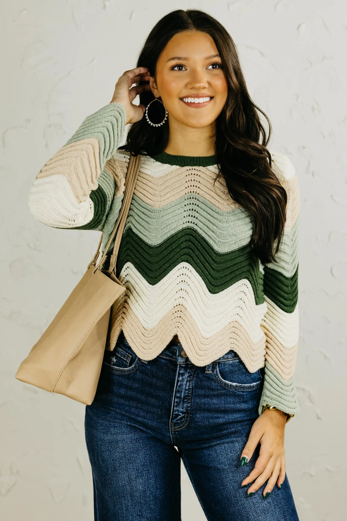 The Abigail Wave Color Block Sweater - Image 4