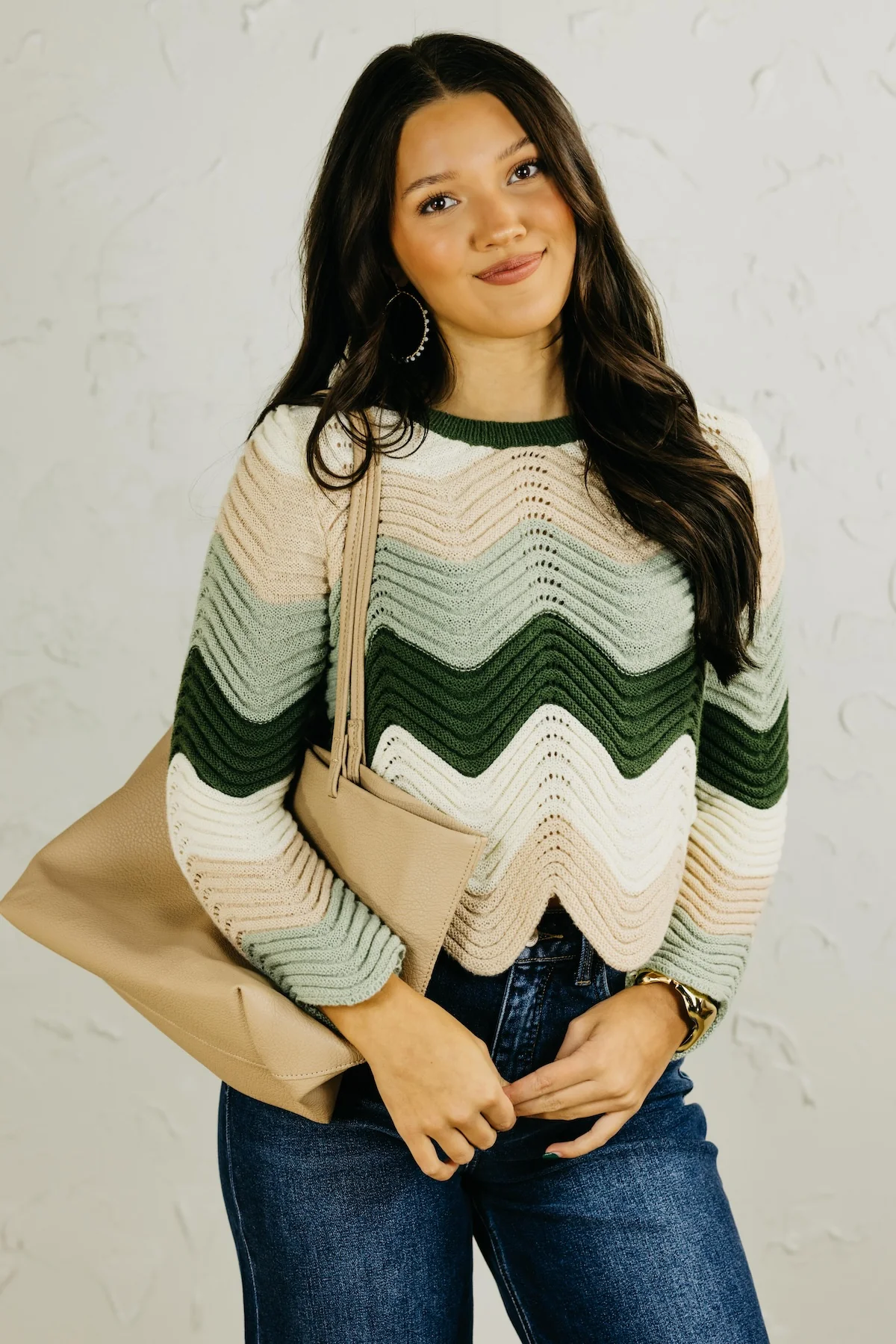 The Abigail Wave Color Block Sweater - Image 5