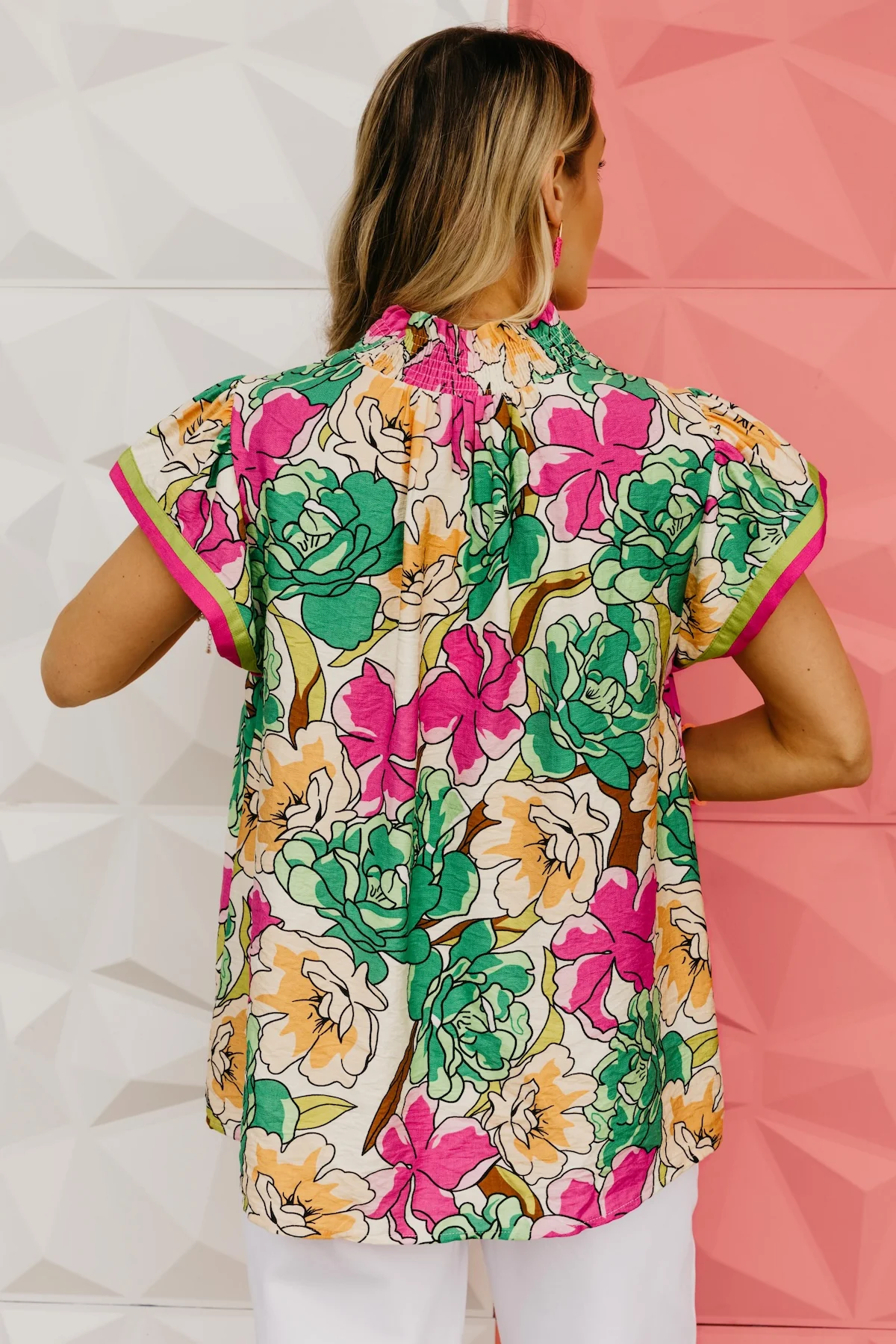 The Addison Floral Smock Neck Top - Image 10