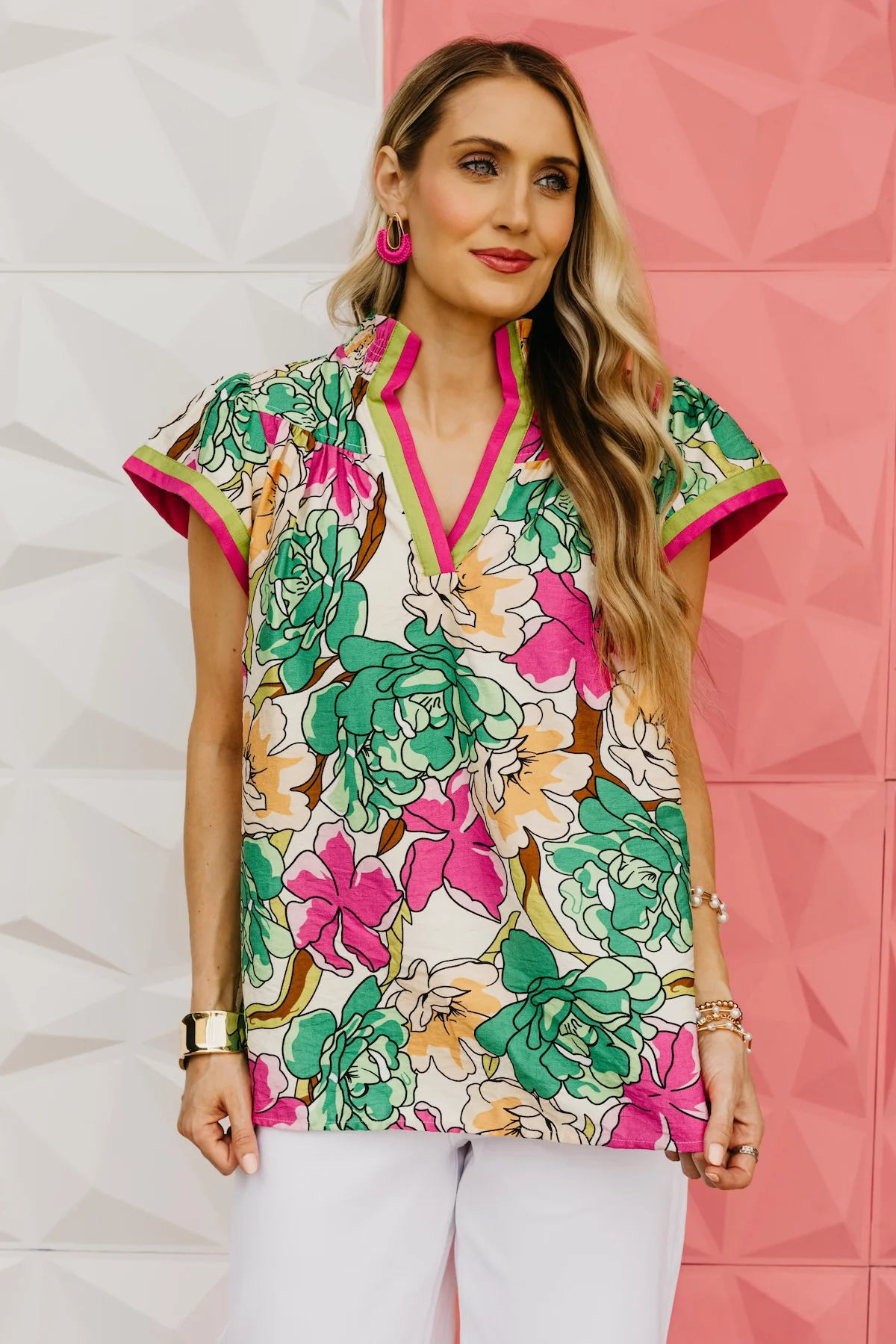The Addison Floral Smock Neck Top - Image 8
