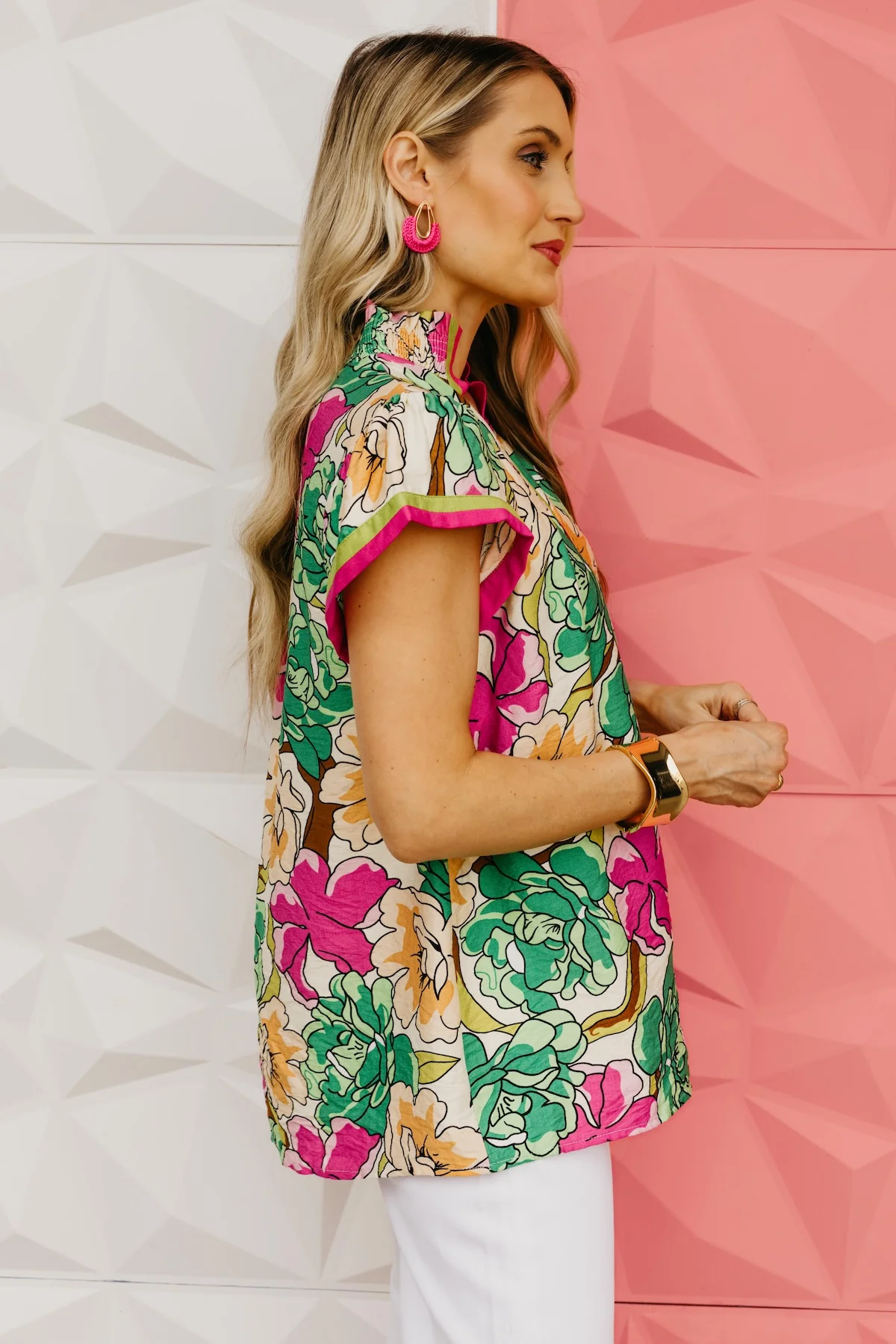 The Addison Floral Smock Neck Top - Image 9