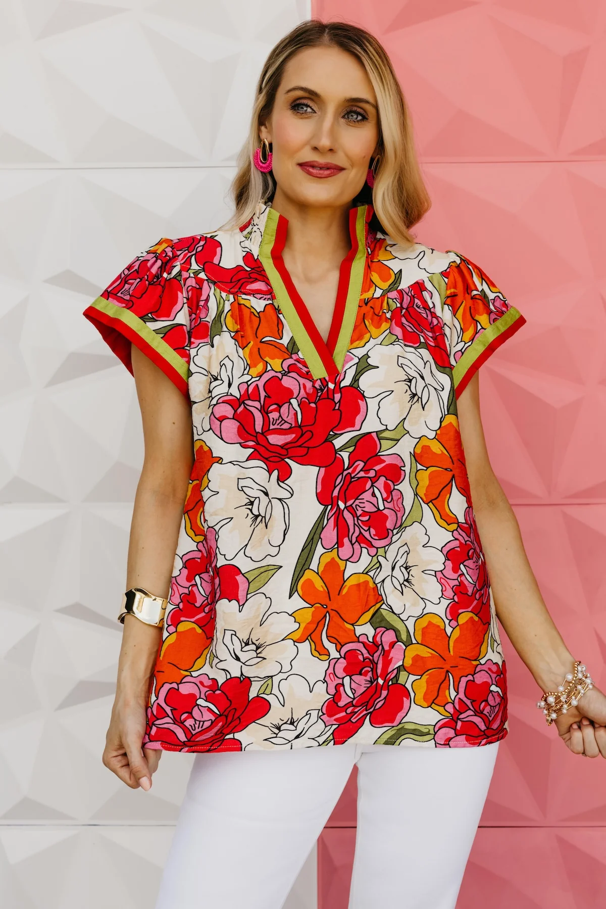 The Addison Floral Smock Neck Top - Image 5