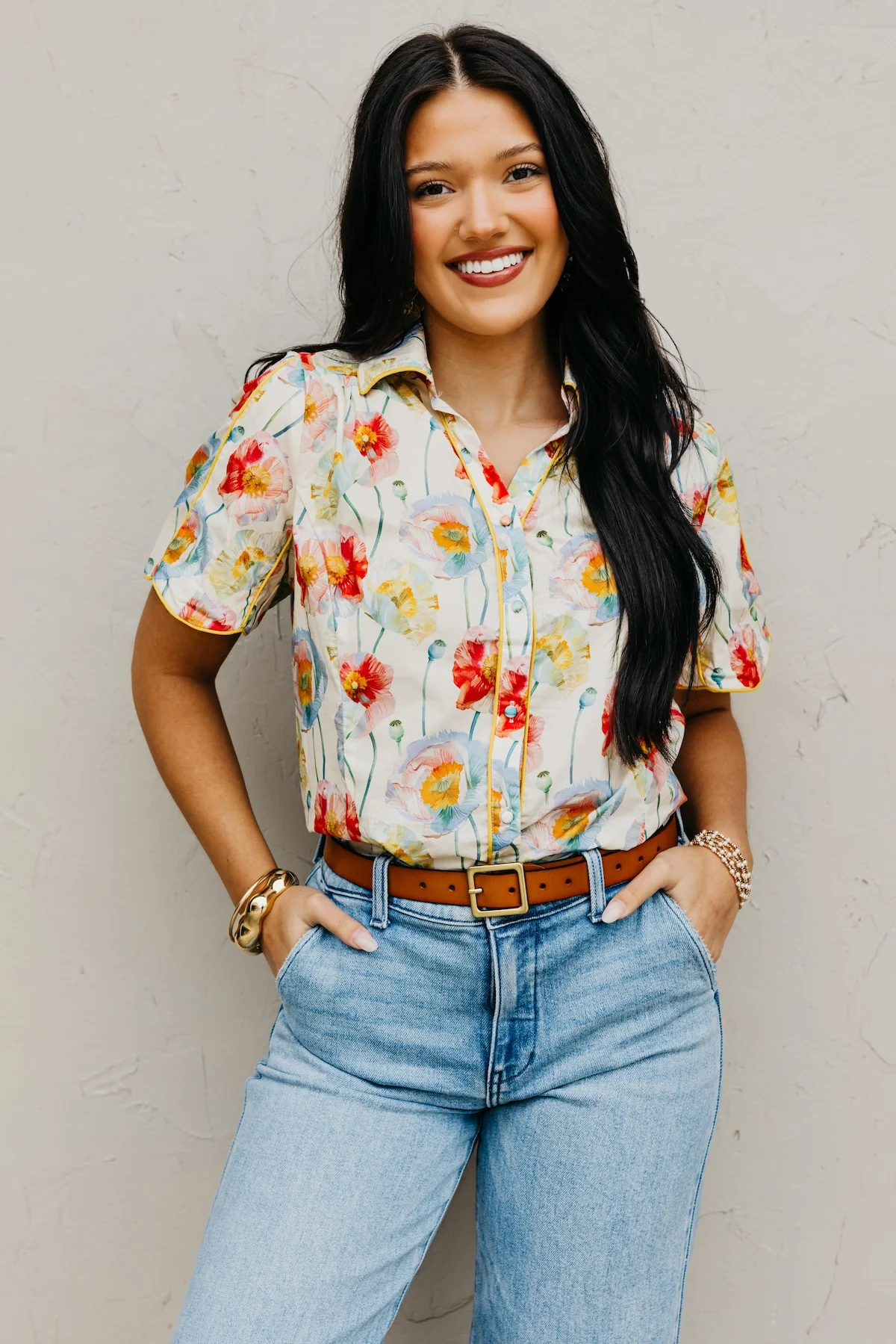 The Alana Floral Flutter Sleeve Blouse - Image 5