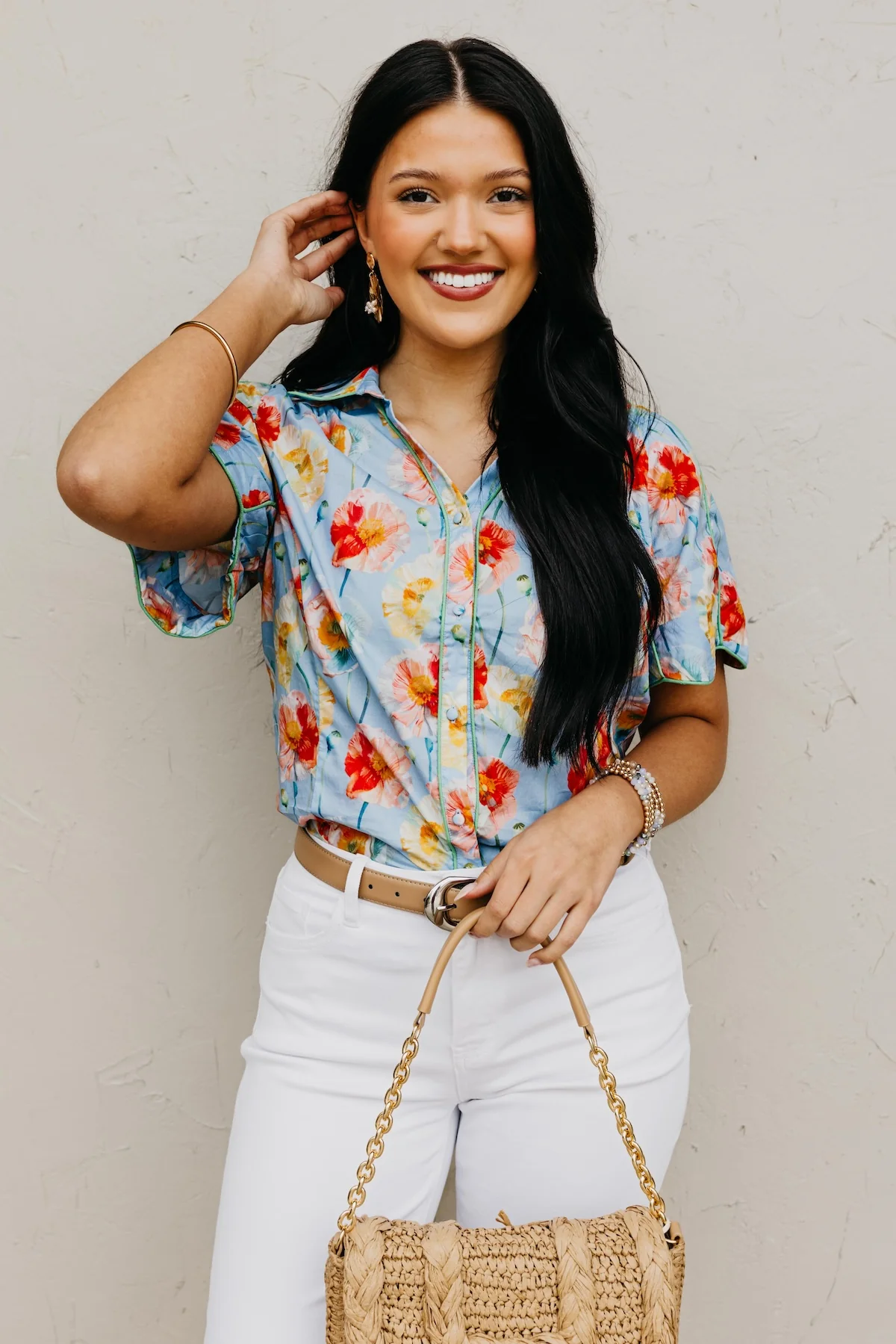 The Alana Floral Flutter Sleeve Blouse - Image 3