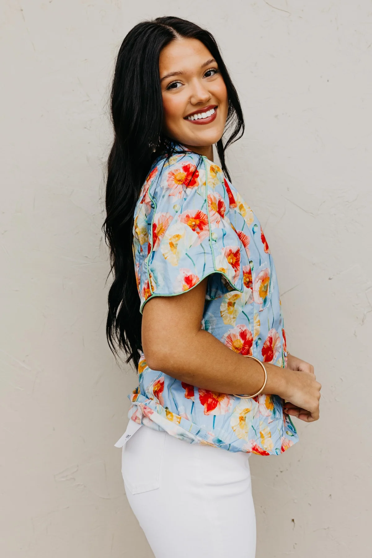The Alana Floral Flutter Sleeve Blouse - Image 8