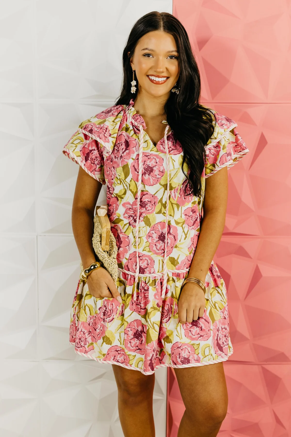 The Alexis Flutter Sleeve Floral Mini Dress - Image 3