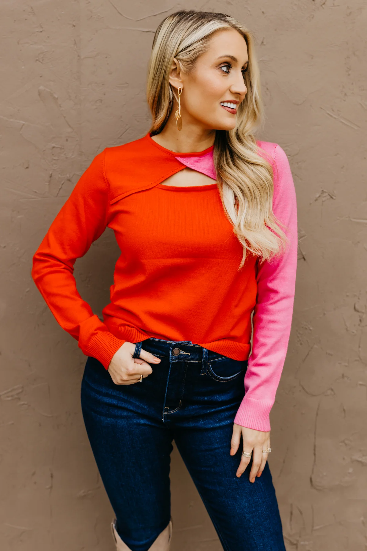 The Alfred Color Block Cutout Top - Image 6