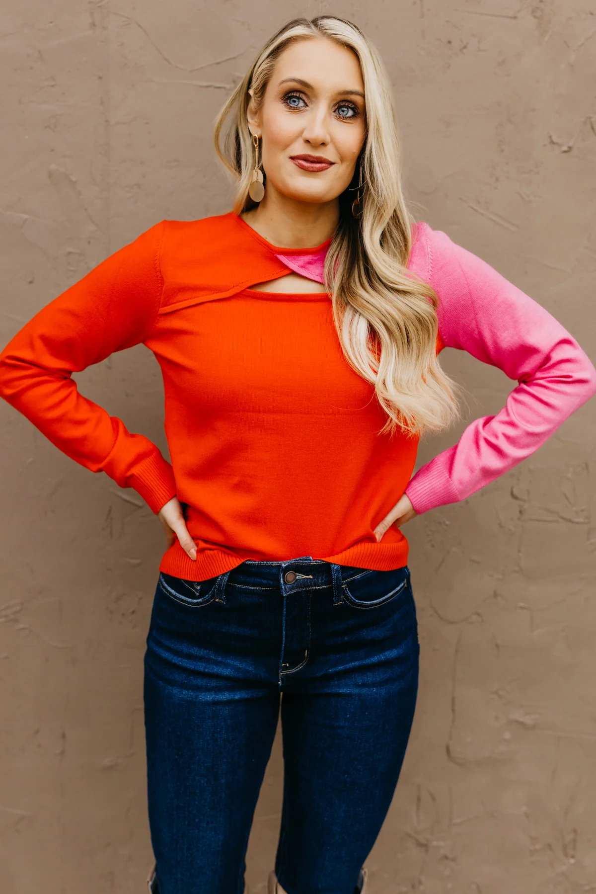 The Alfred Color Block Cutout Top - Image 8