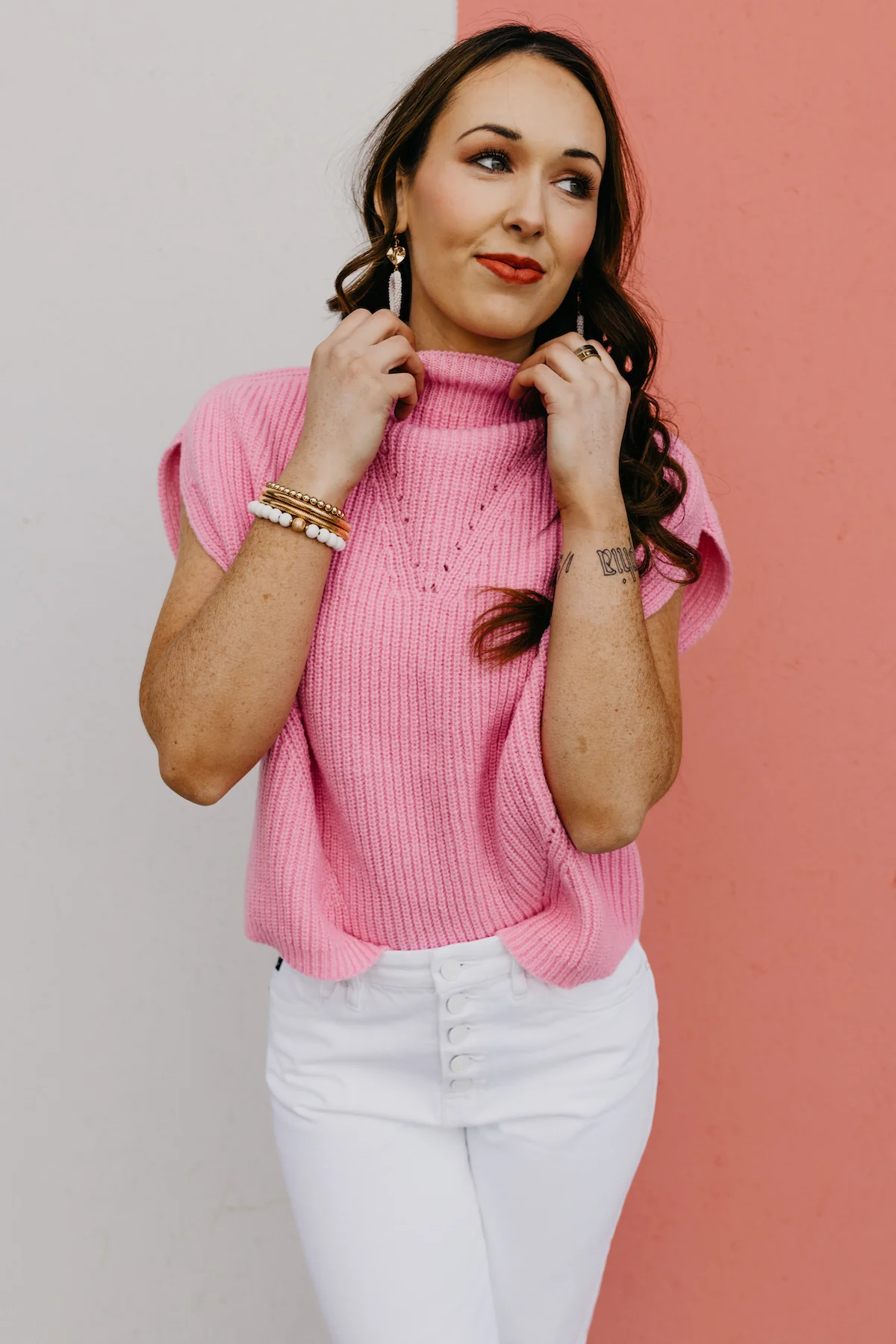 The Aliya Mock Neck Sleeveless Sweater - Image 2