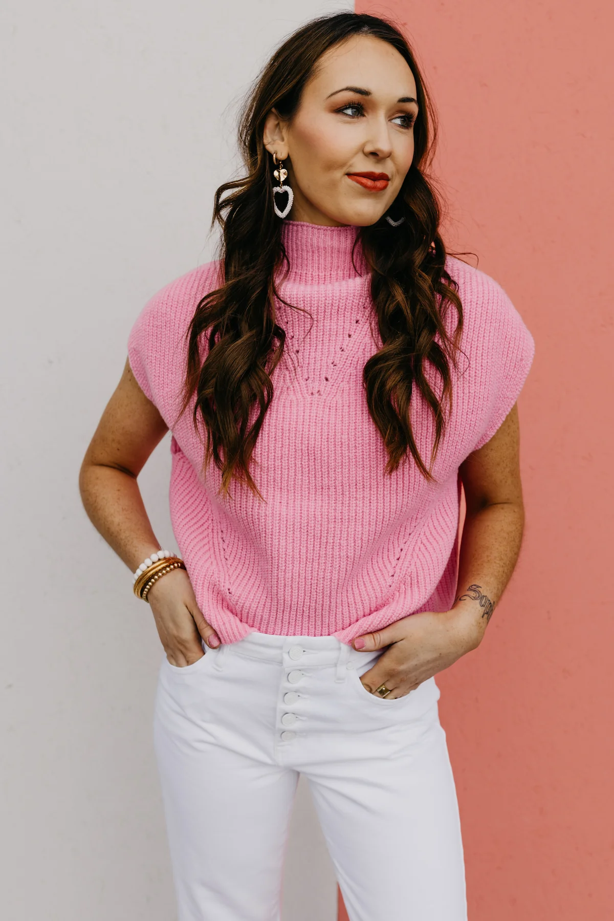 The Aliya Mock Neck Sleeveless Sweater - Image 4