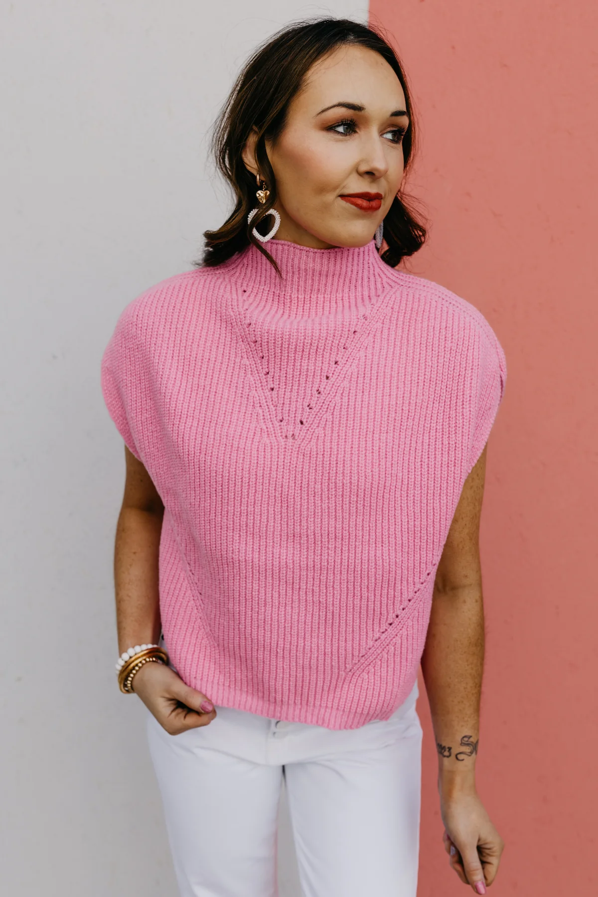 The Aliya Mock Neck Sleeveless Sweater - Image 6