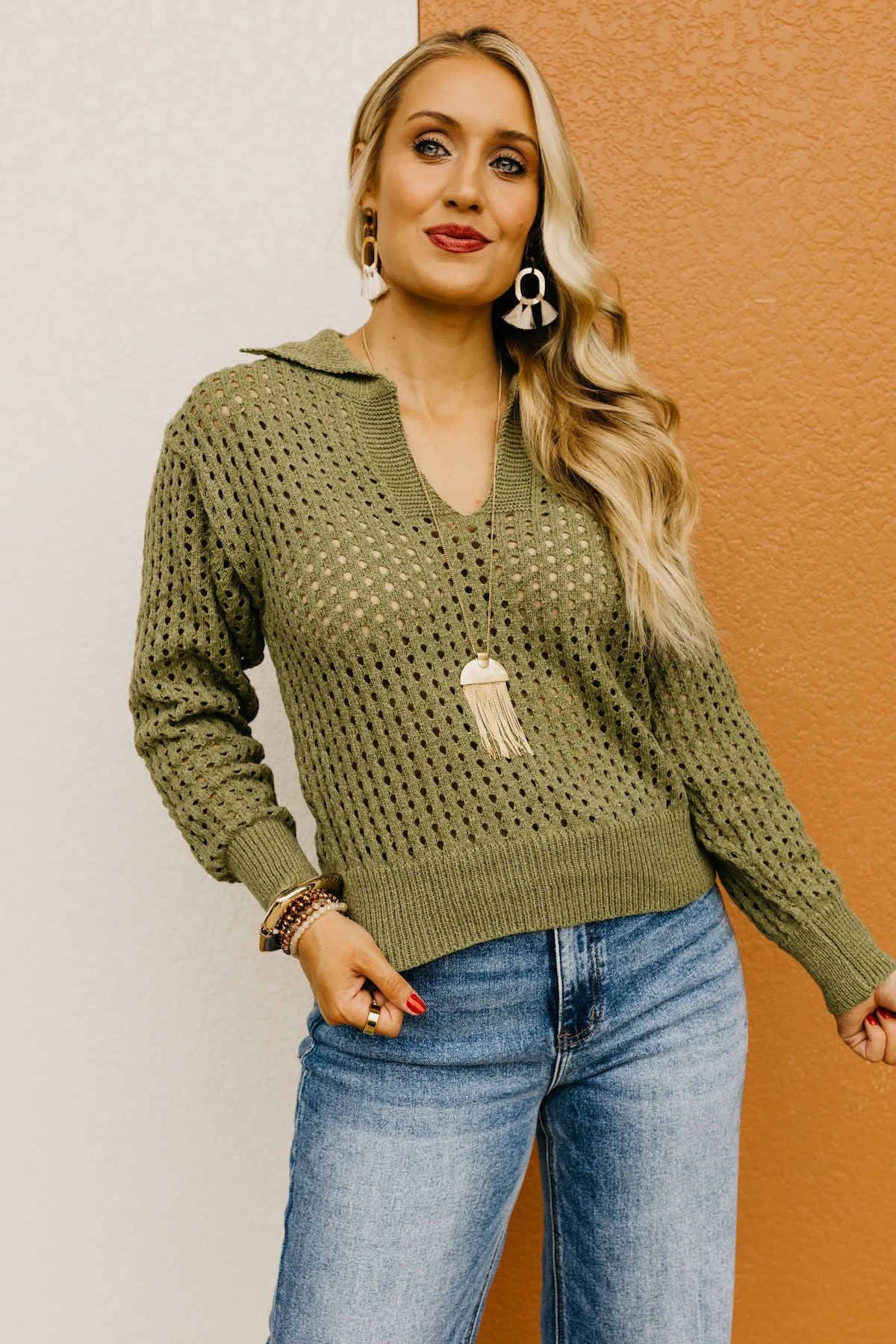 The Amayah Open Knit Popover Sweater - Image 13
