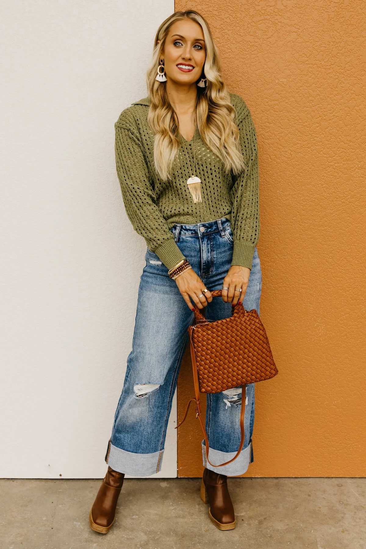 The Amayah Open Knit Popover Sweater - Image 4