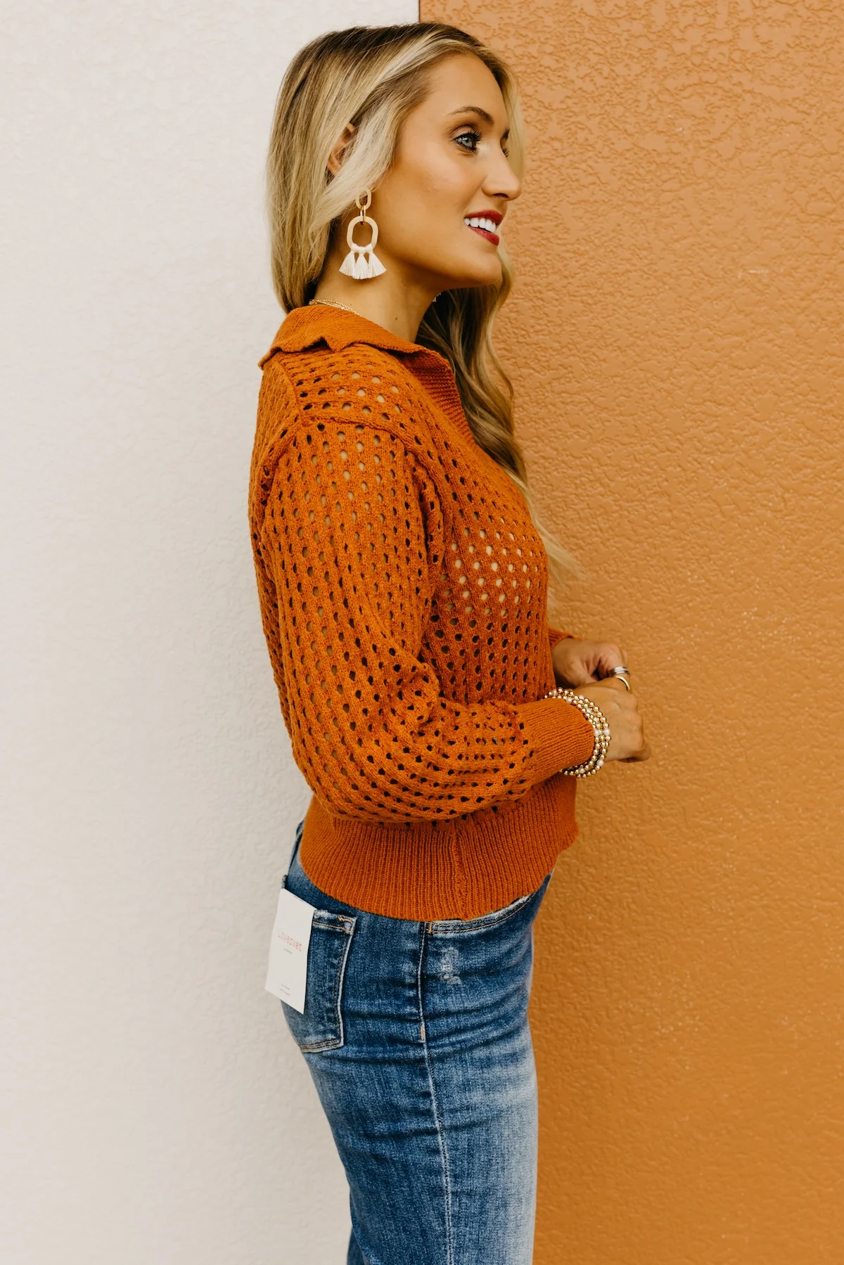 The Amayah Open Knit Popover Sweater - Image 10