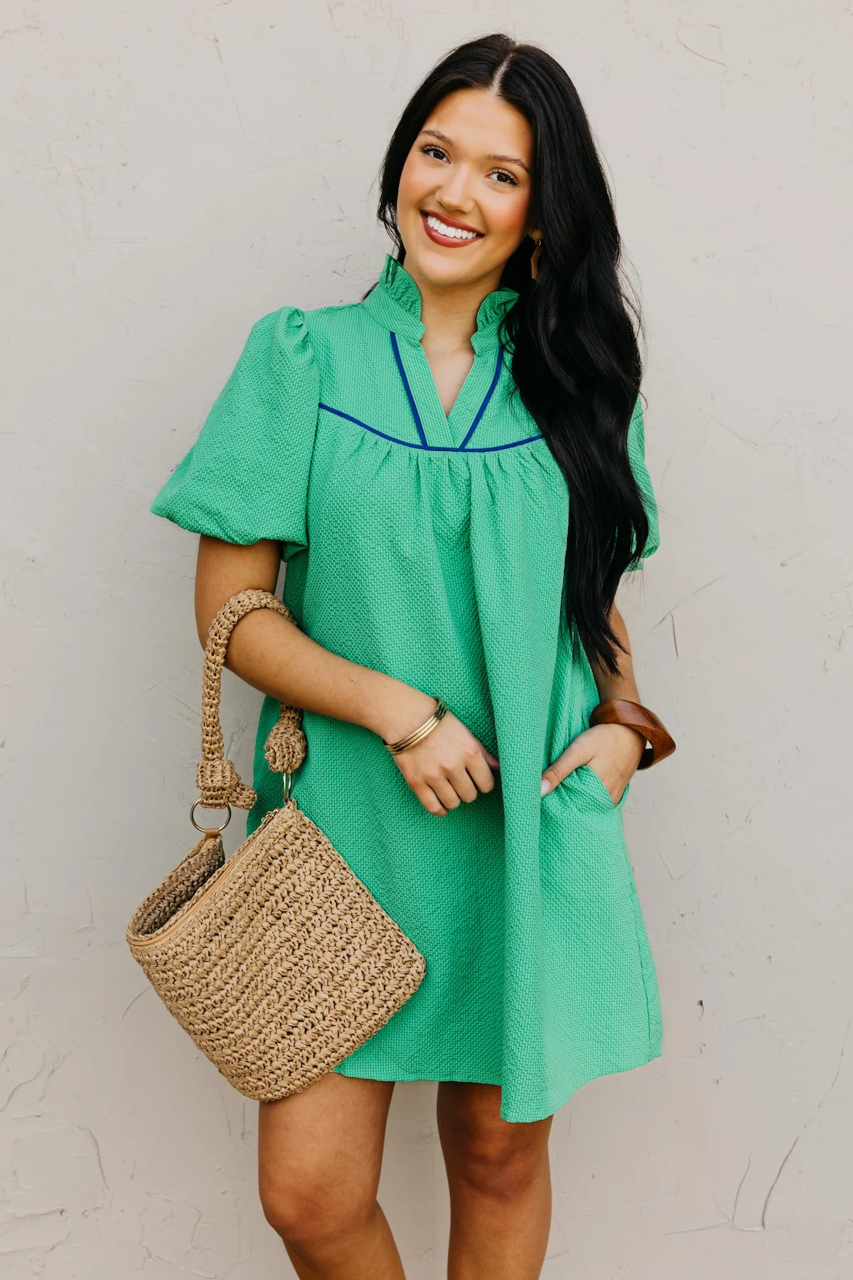 The Ana Seersucker Mini Dress