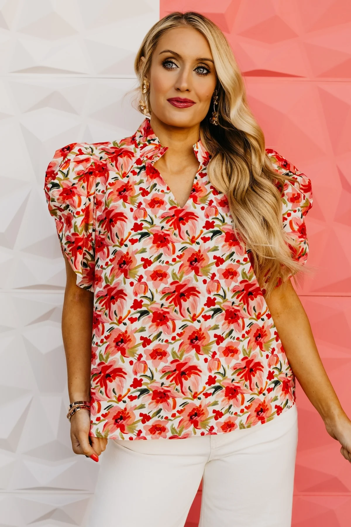 The Andie Ruffle Sleeve Floral Top - Image 12